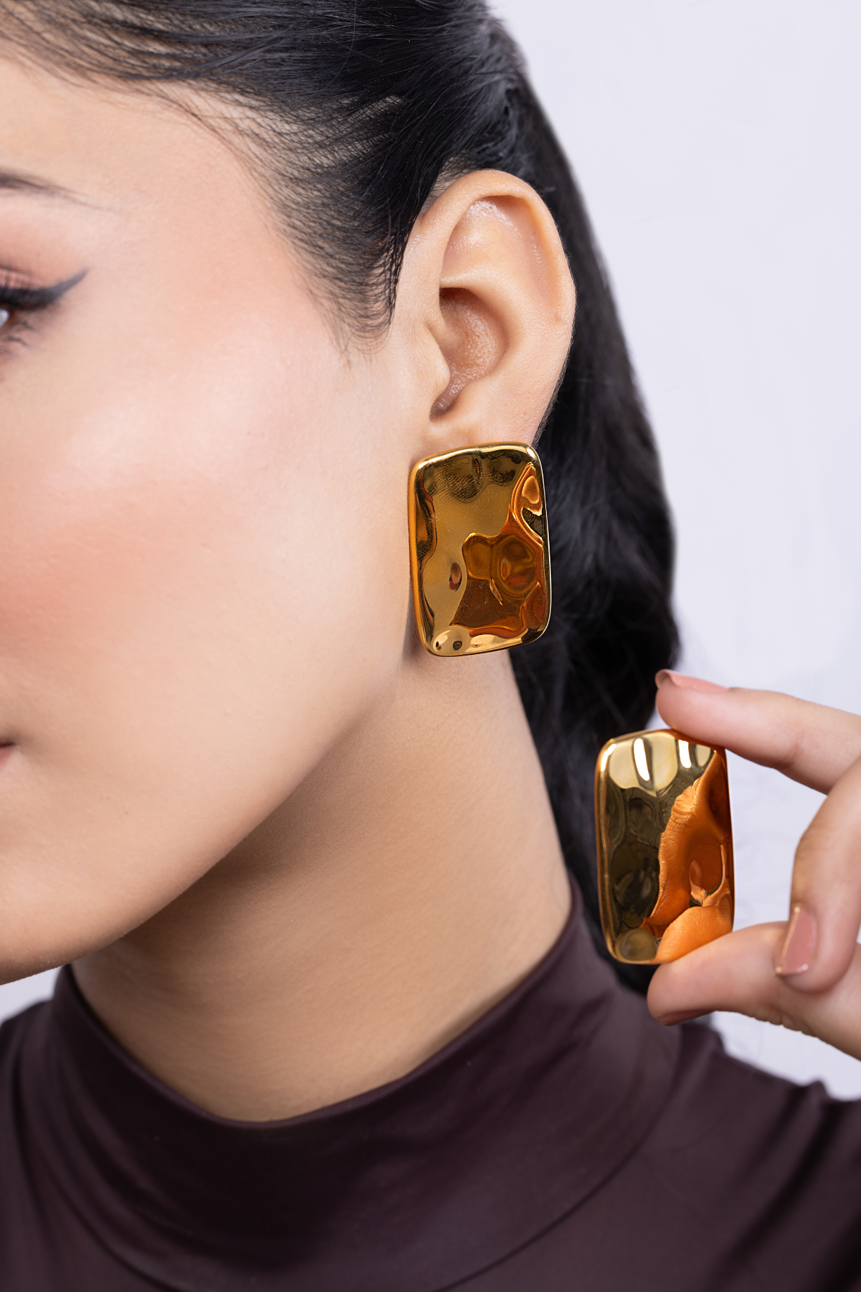 Chunky Rectangle Pin Earring - Kaoribyshreya