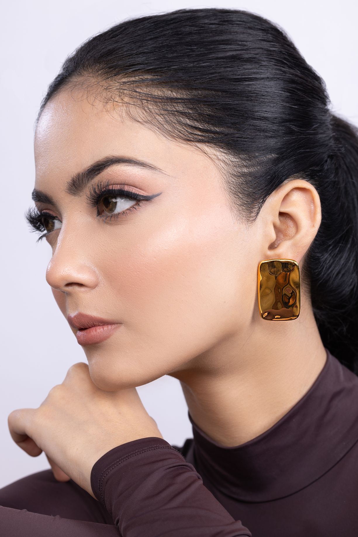 Chunky Rectangle Pin Earring - Kaoribyshreya