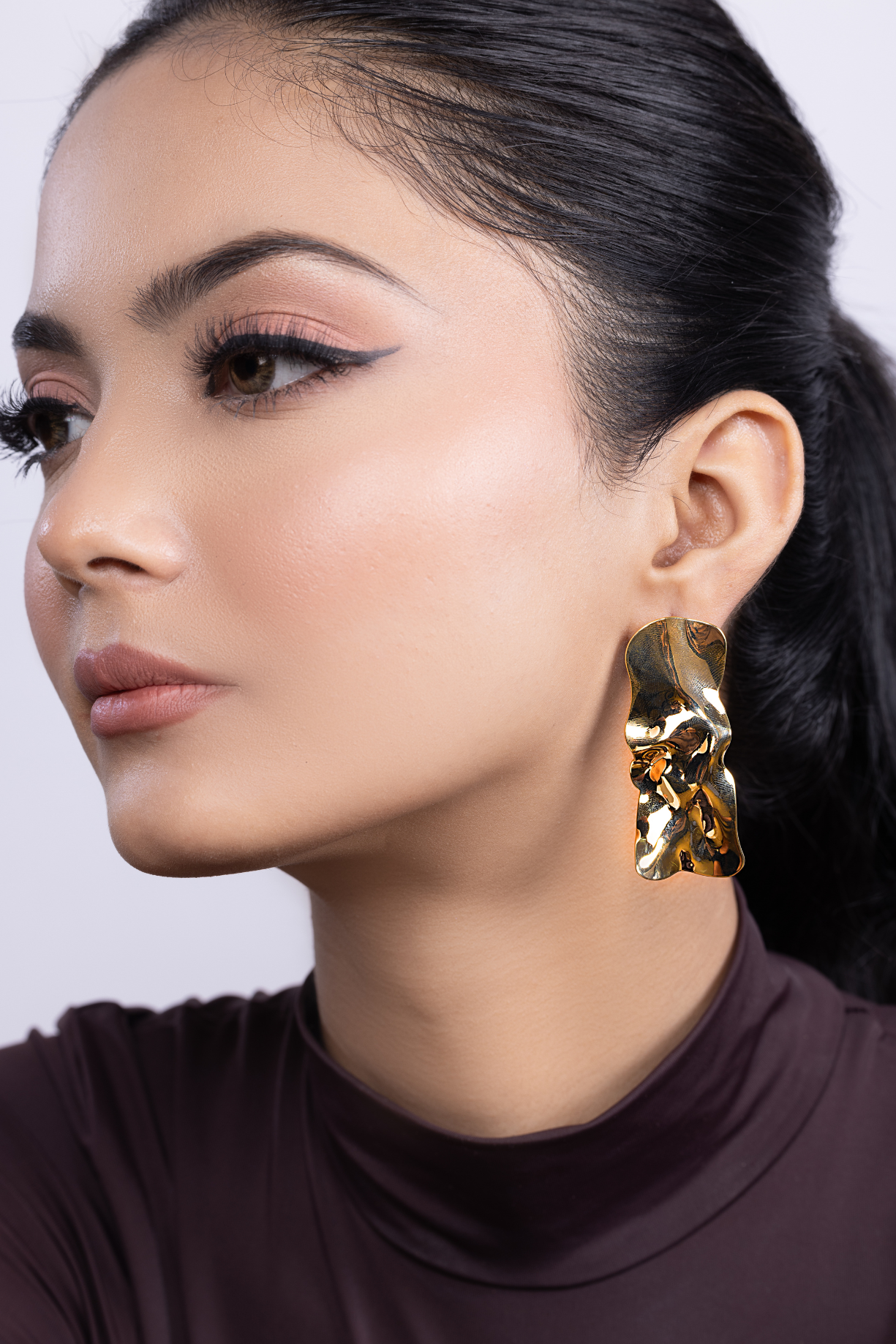 Gold Textured Drop Earring - Kaoribyshreya