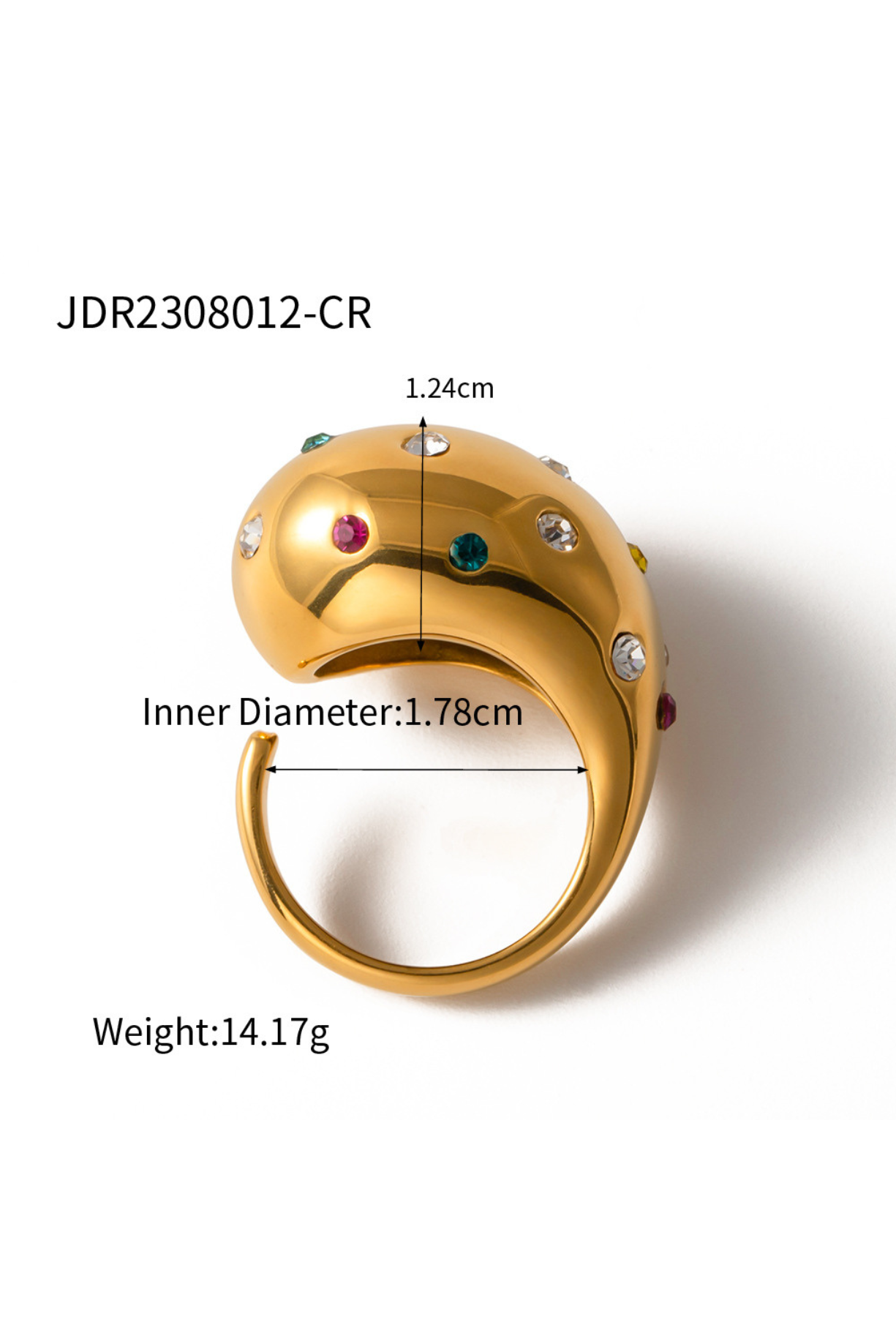 Chunky Drop Adjustable Ring - Kaoribyshreya
