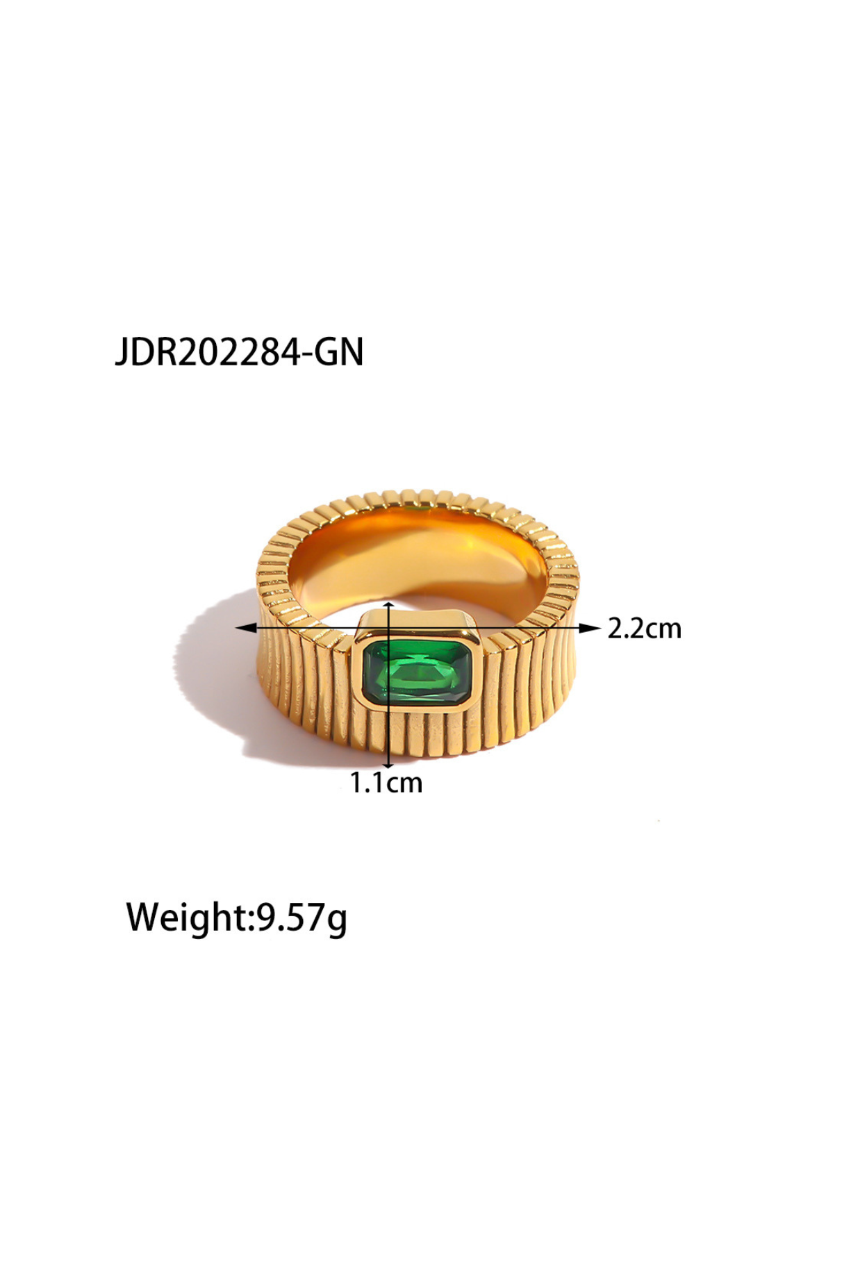 Green Stone Band Ring - Kaoribyshreya