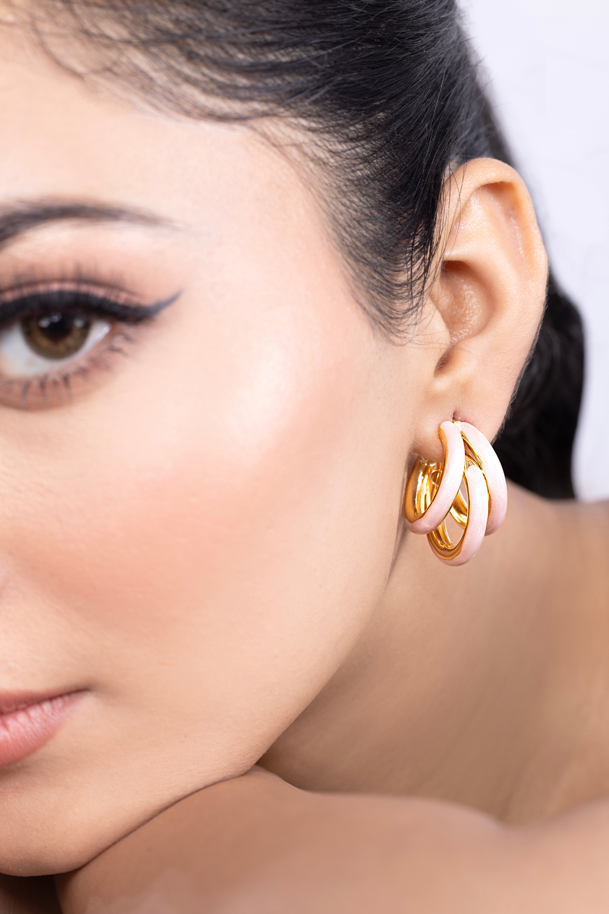 Triple Layer Round Pin Earrings - Kaoribyshreya