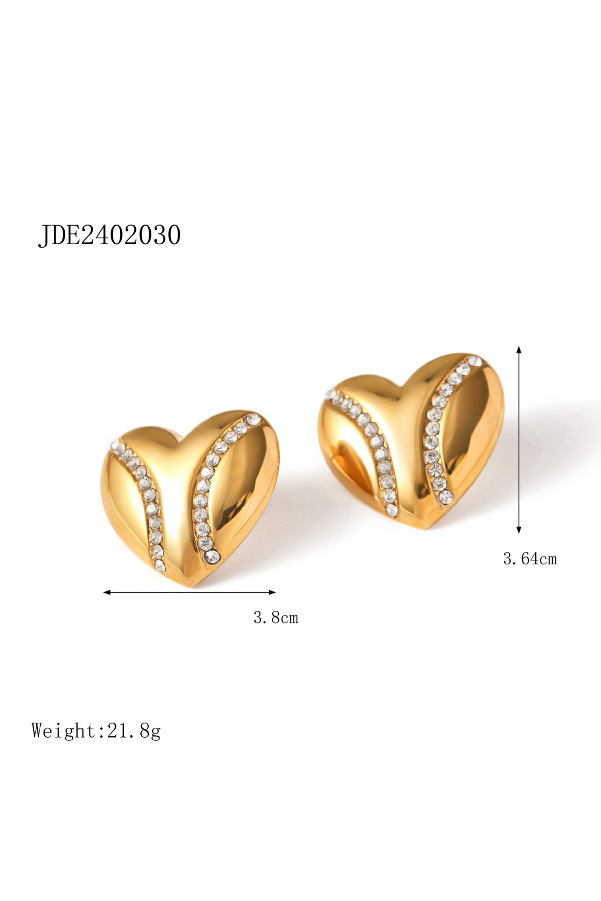 Diamond Studded Heart Shaped Earring - Kaoribyshreya