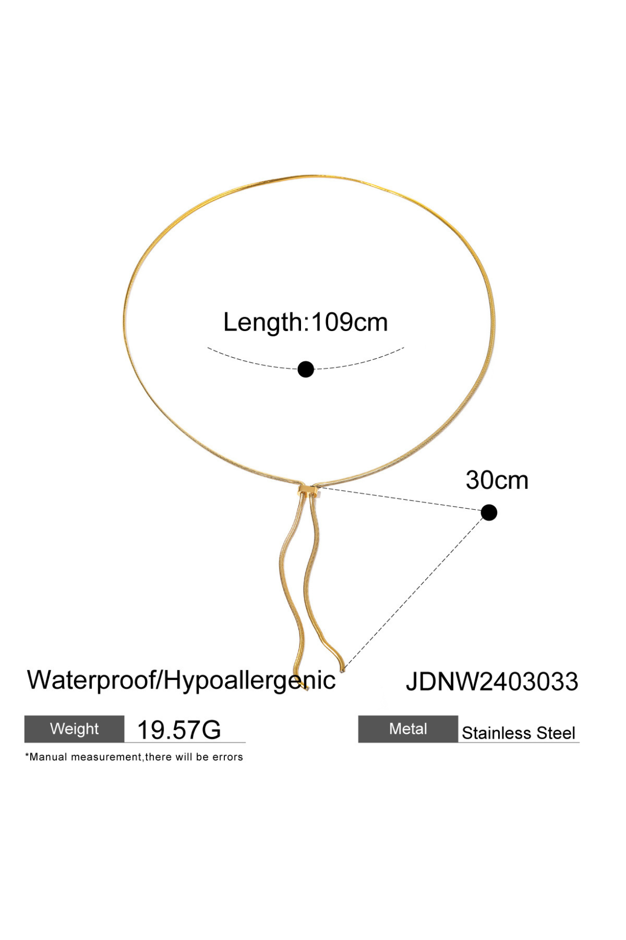 Long Snake Chain Necklace - Kaoribyshreya