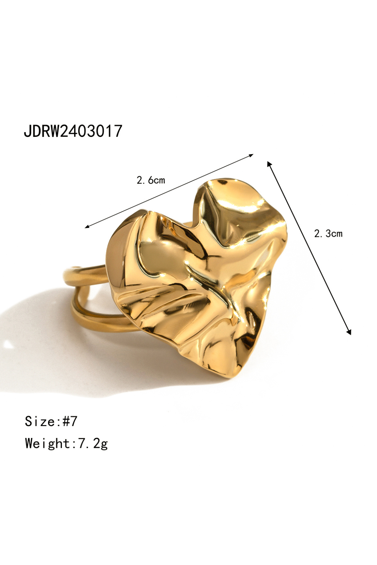 Hammered Heart Ring - Kaoribyshreya