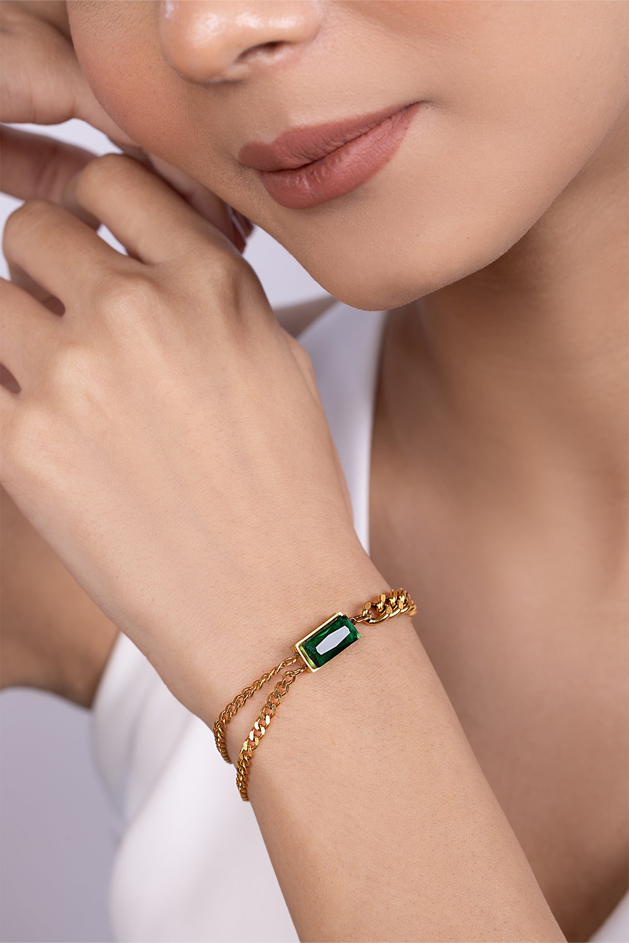 Emerald Cuban Bracelet - Kaoribyshreya