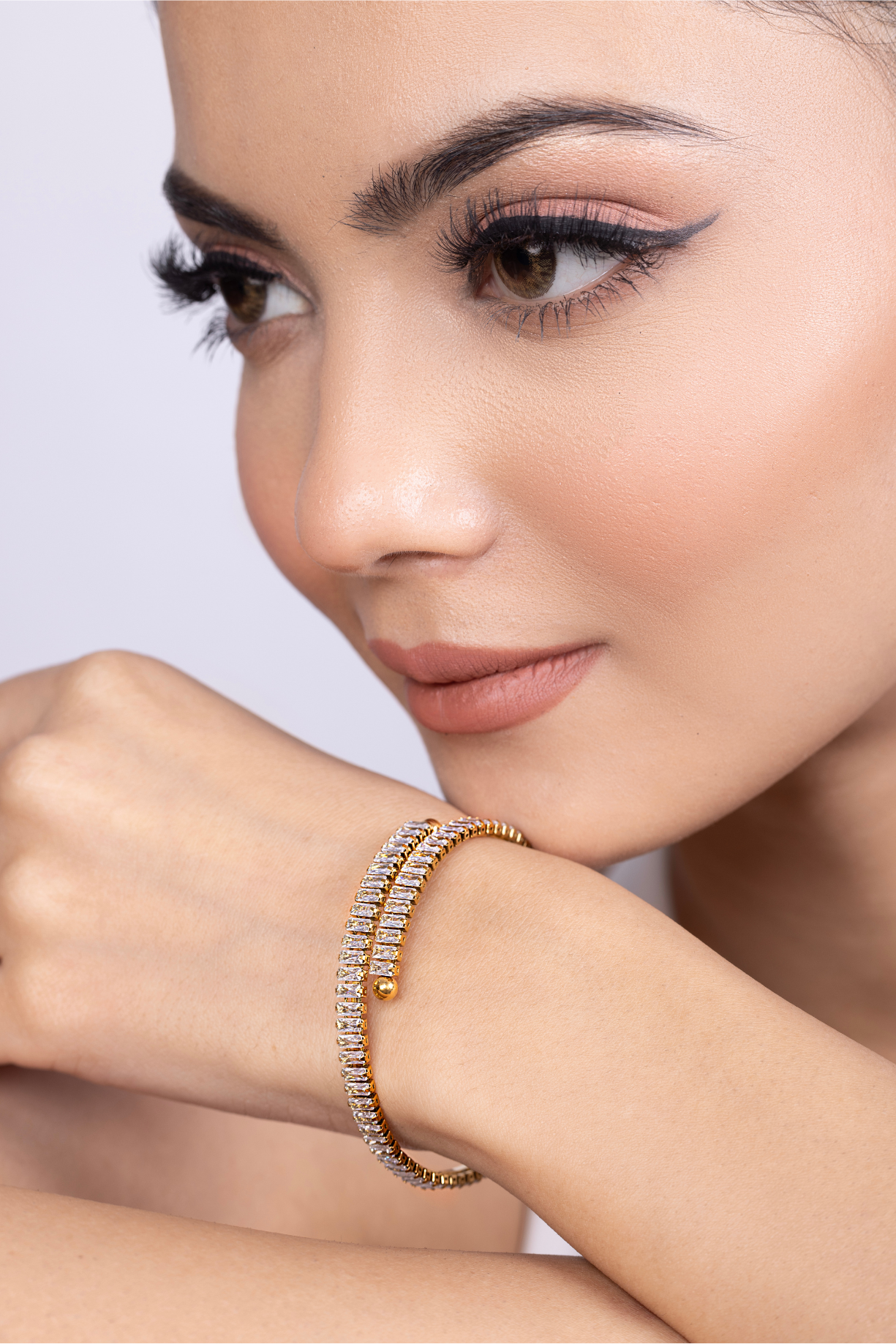 Stone Studded Hug Cuff Bracelet - Kaoribyshreya