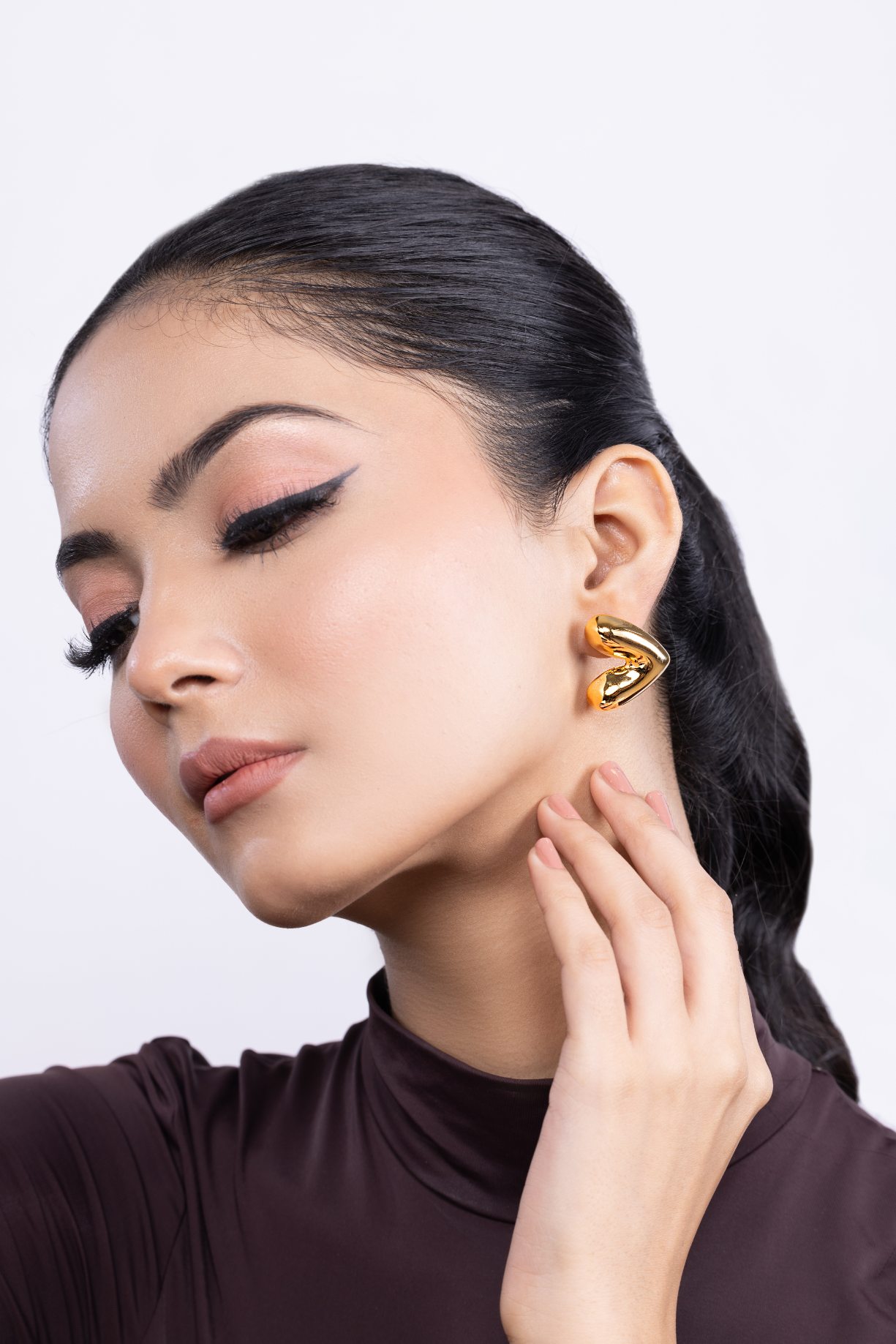 Chunky Heart Hoop Earring - Kaoribyshreya