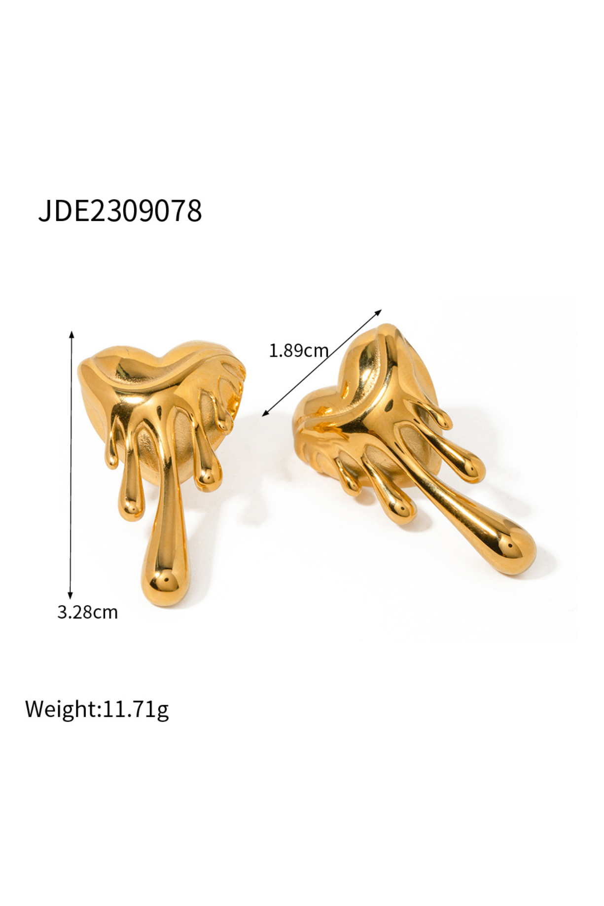 Heart Melted Pin Earrings - Kaoribyshreya