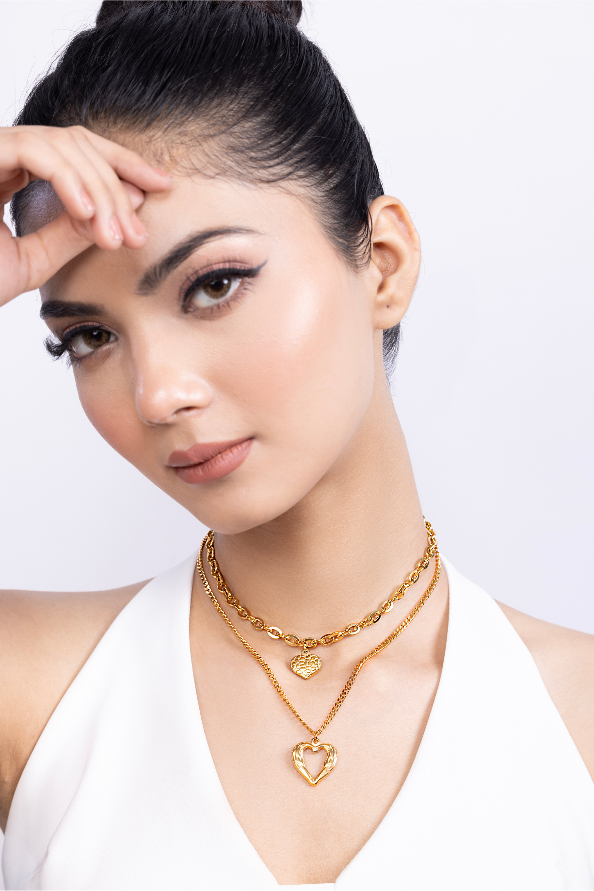 Layered Double Heart Necklace - Kaoribyshreya