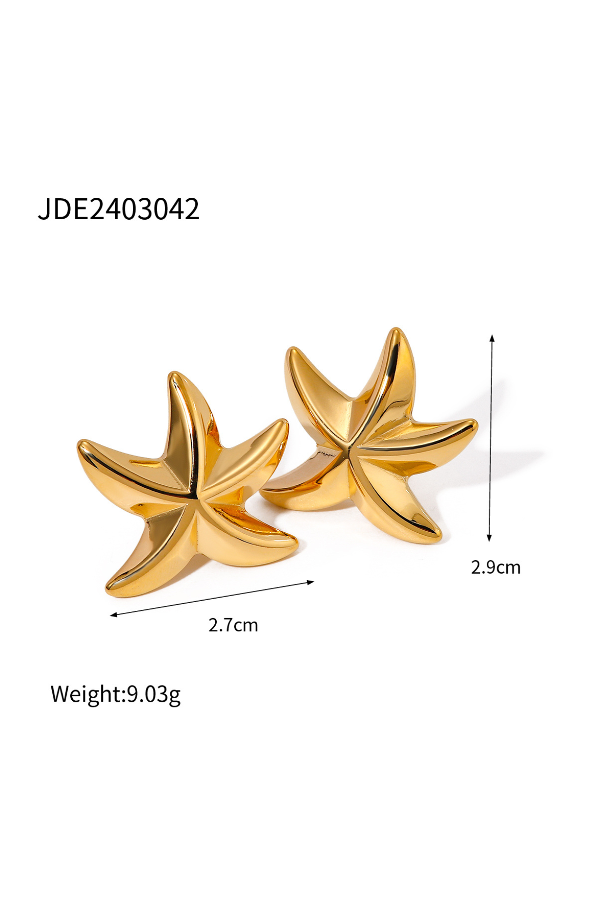 Gold Star Hoop Earrings - Kaoribyshreya