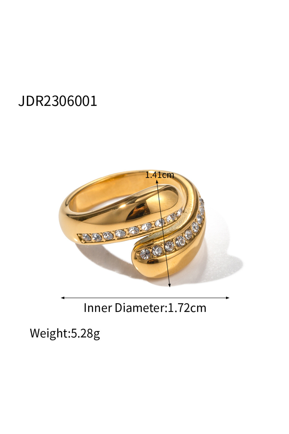 Diamond Studded Tear Drop Ring - Kaoribyshreya