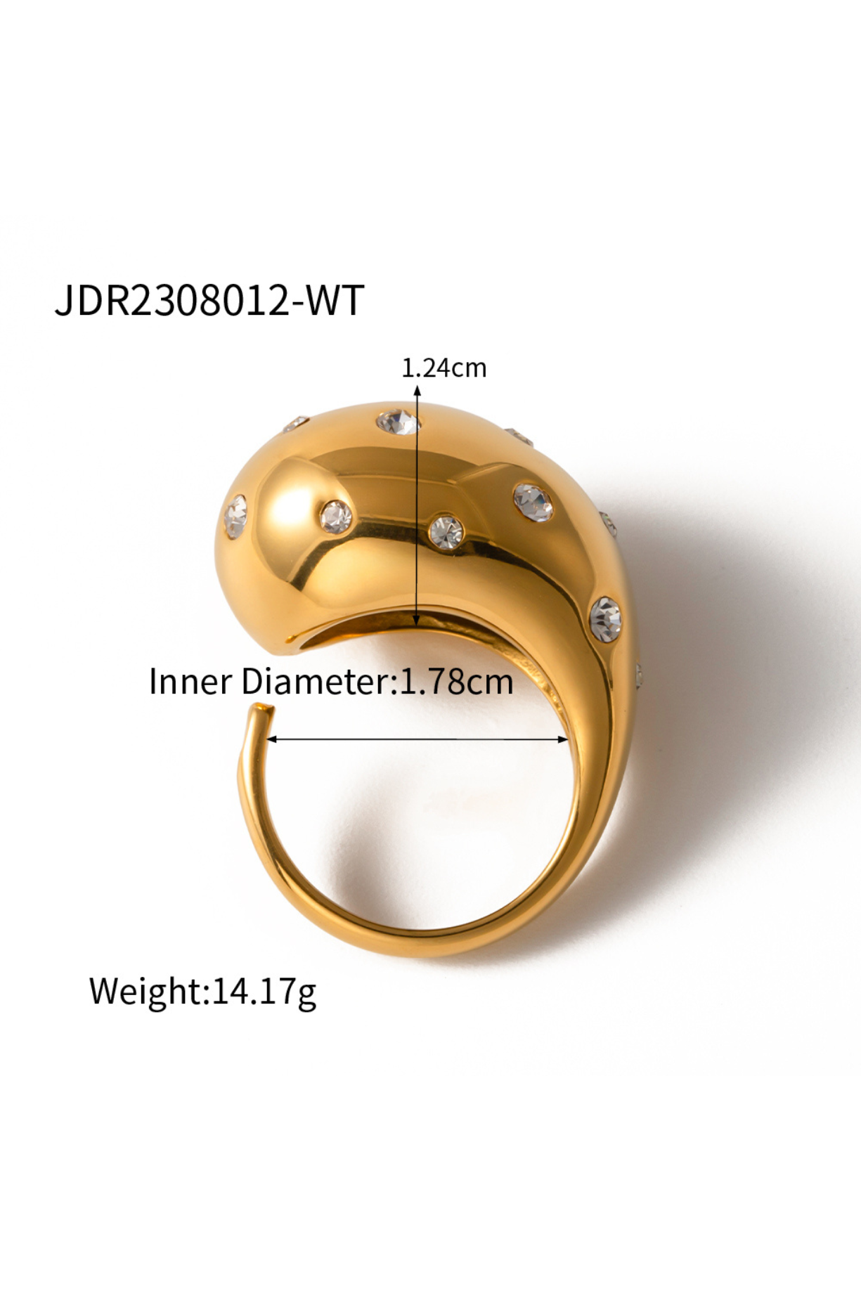 Chunky Stone Studded Ring - Kaoribyshreya