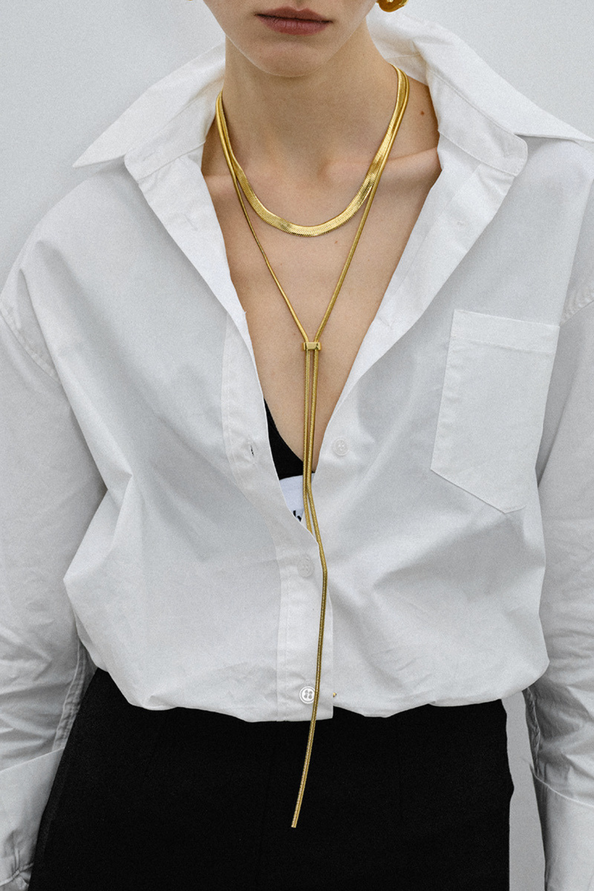 Long Snake Chain Necklace - Kaoribyshreya