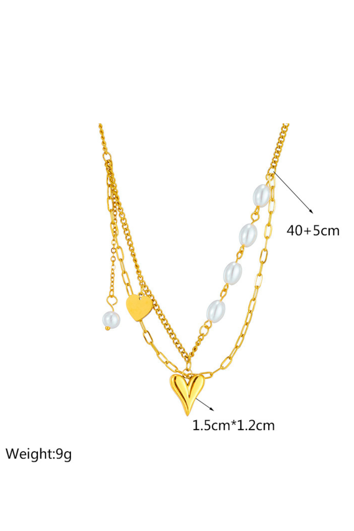 Multi Layer Mother of Pearl and Heart Necklace - Kaoribyshreya