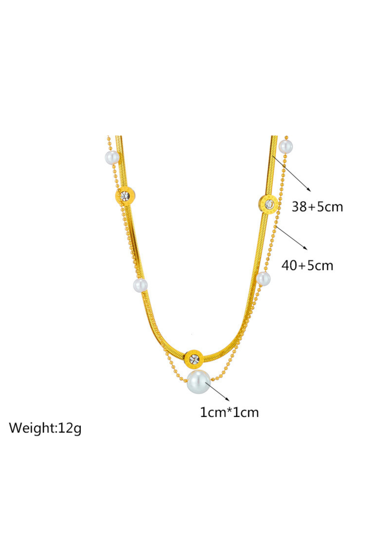 Double Layer Snake Chain with Mother of Pearls Necklace - Kaoribyshreya