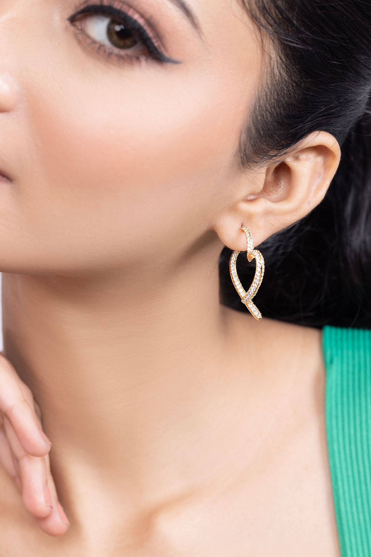 Stone Studded Heart Earring - Kaoribyshreya