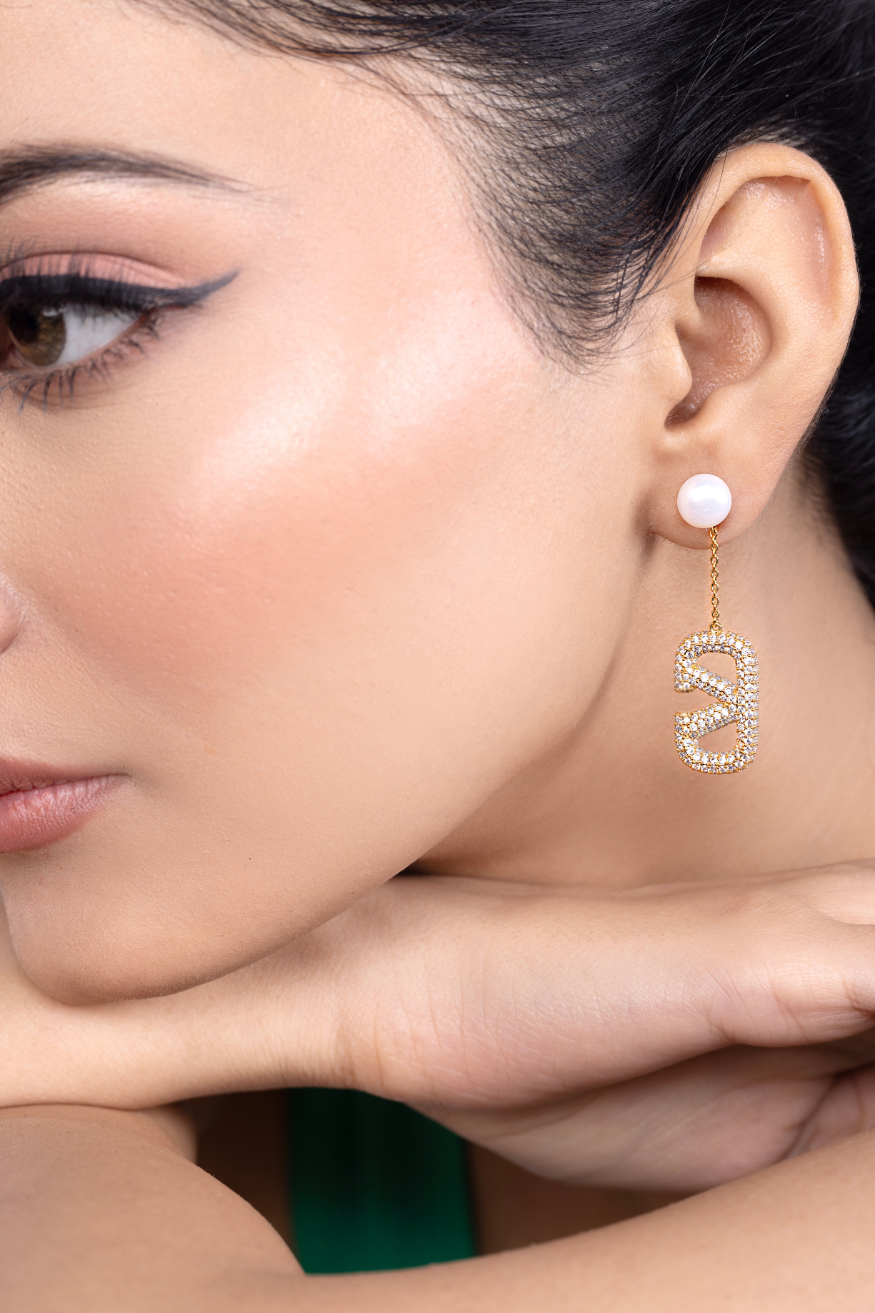 Mother of Pearl Stone Studded Drop Earring - Kaoribyshreya