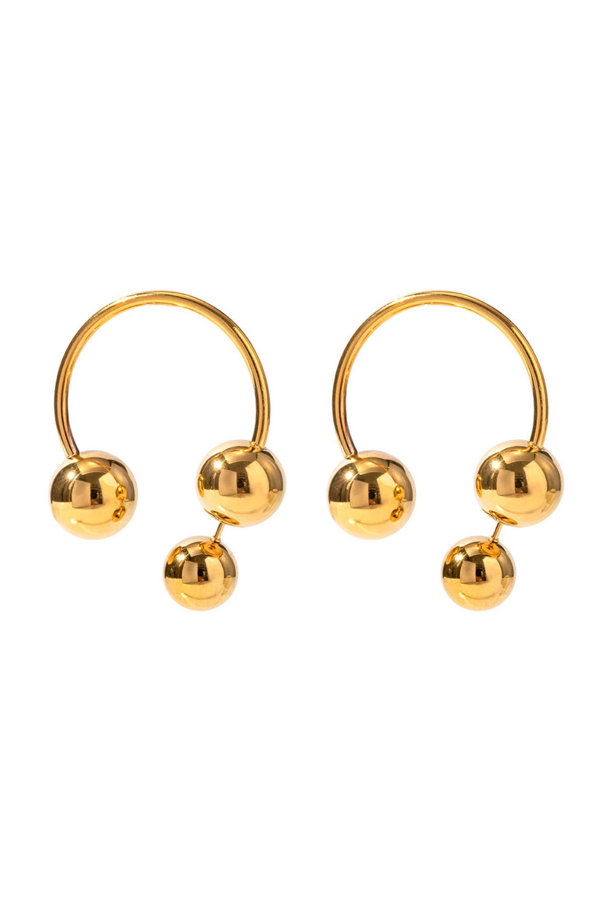 Gold Round Balls Earrings - Kaoribyshreya