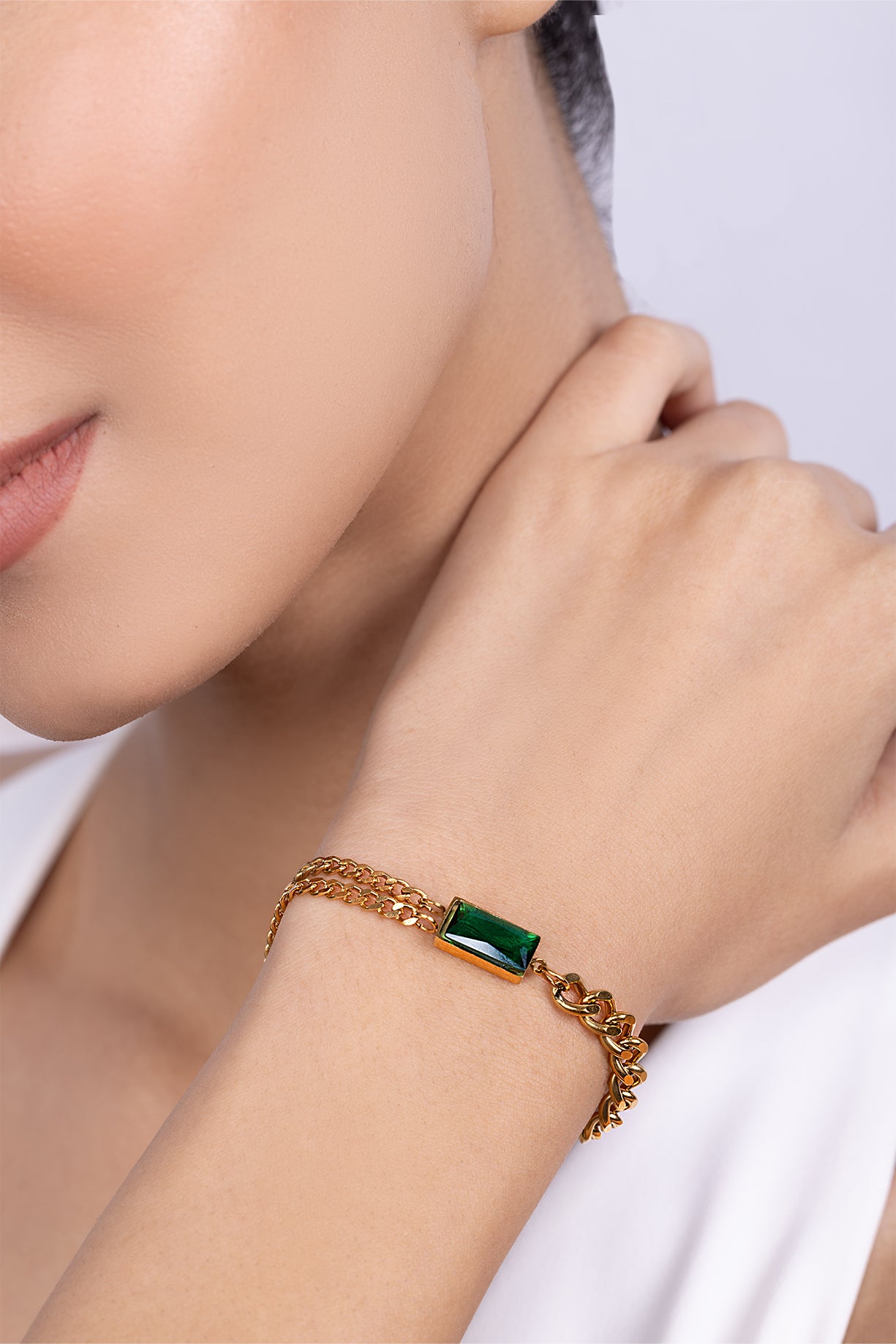 Emerald Cuban Bracelet - Kaoribyshreya