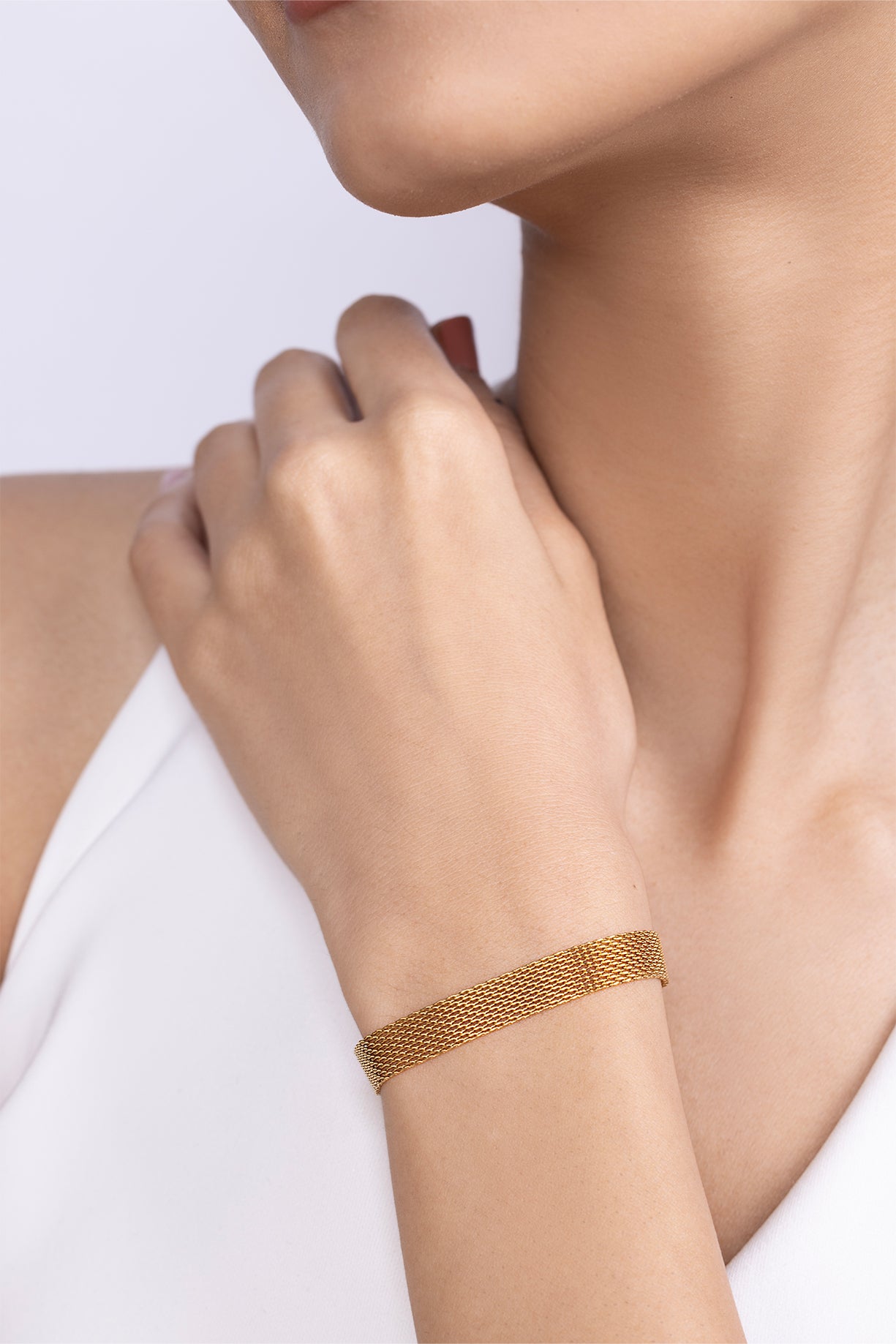 Gold Textured Chain Bracelet - Kaoribyshreya