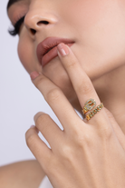 Stone Studded Buckle Ring - Kaoribyshreya