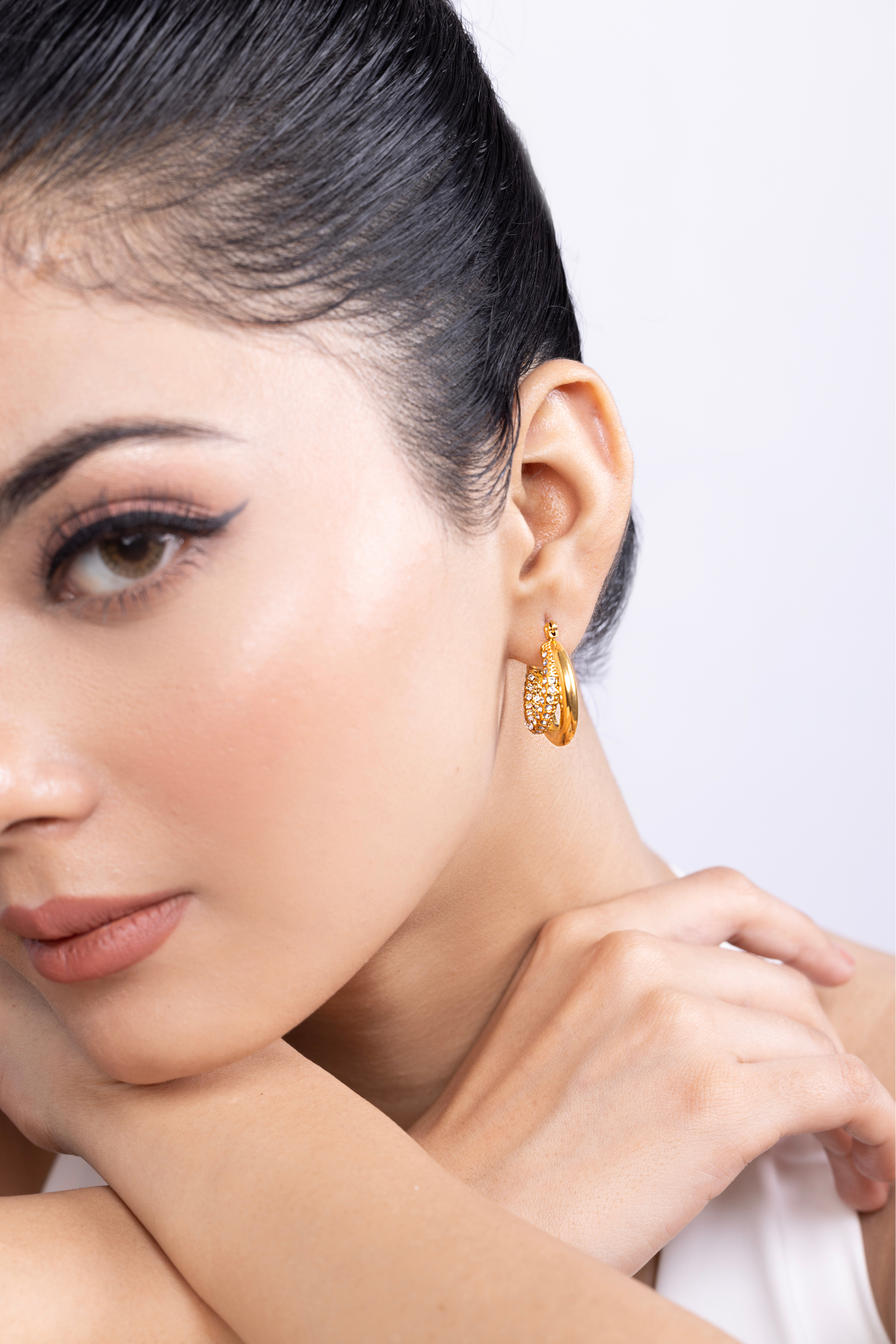 Double Hoop Stone Earring - Kaoribyshreya
