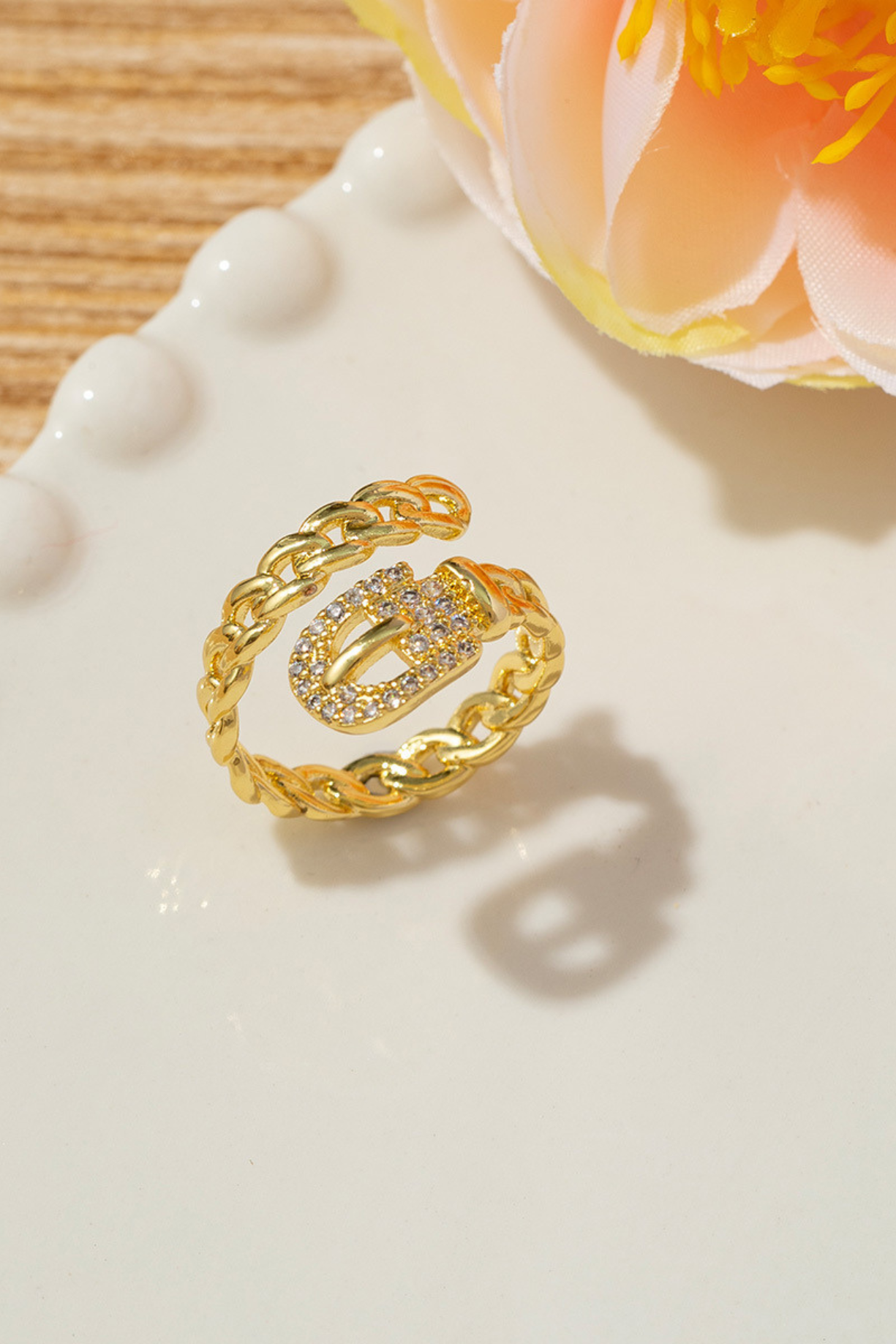 Stone Studded Buckle Ring - Kaoribyshreya
