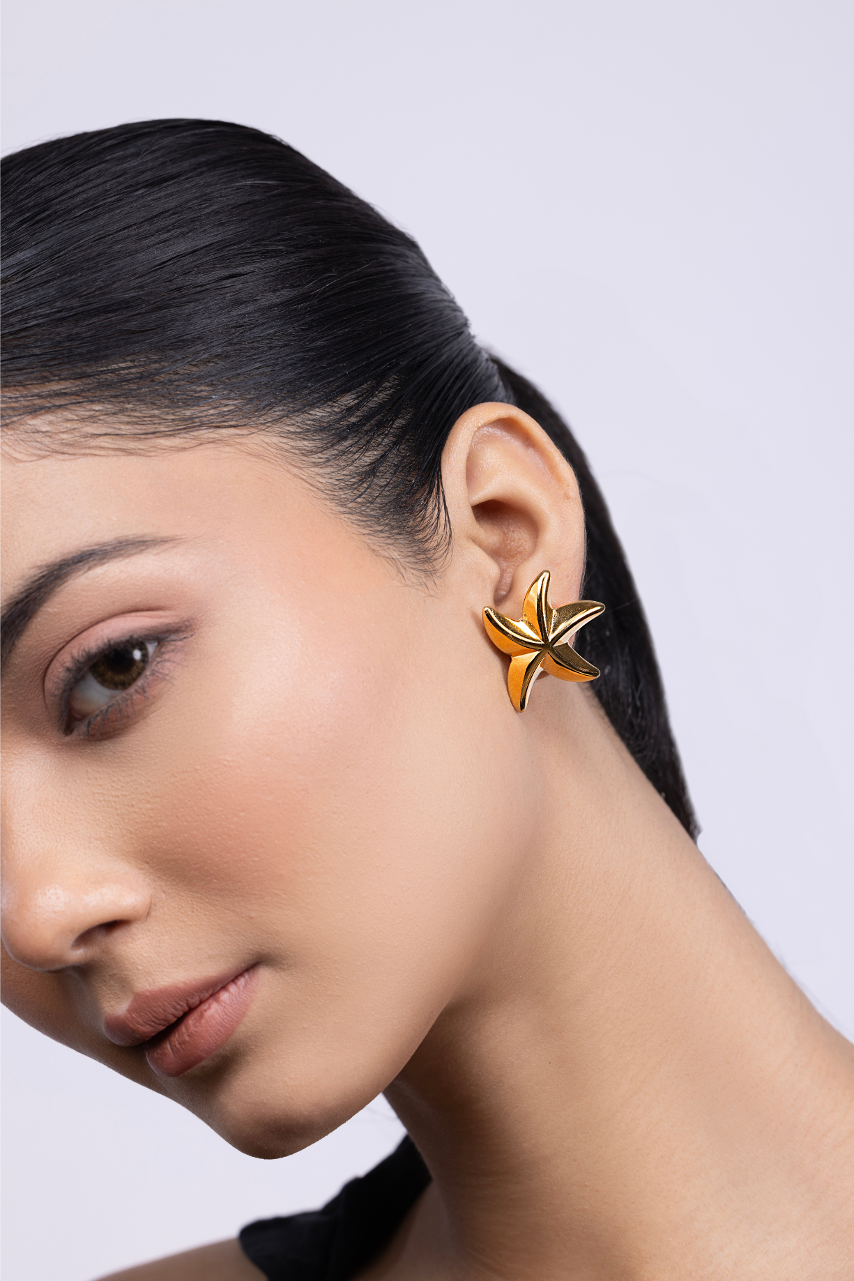 Gold Star Hoop Earrings - Kaoribyshreya