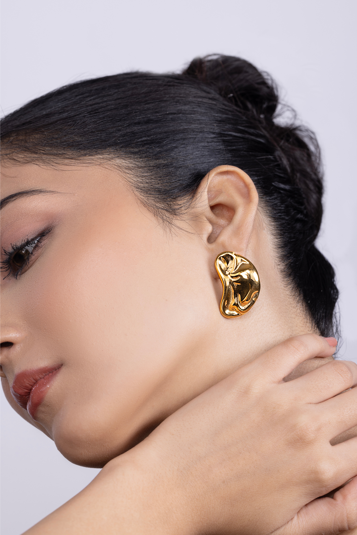 Chunky Brisk Lava Textured Earring - Kaoribyshreya