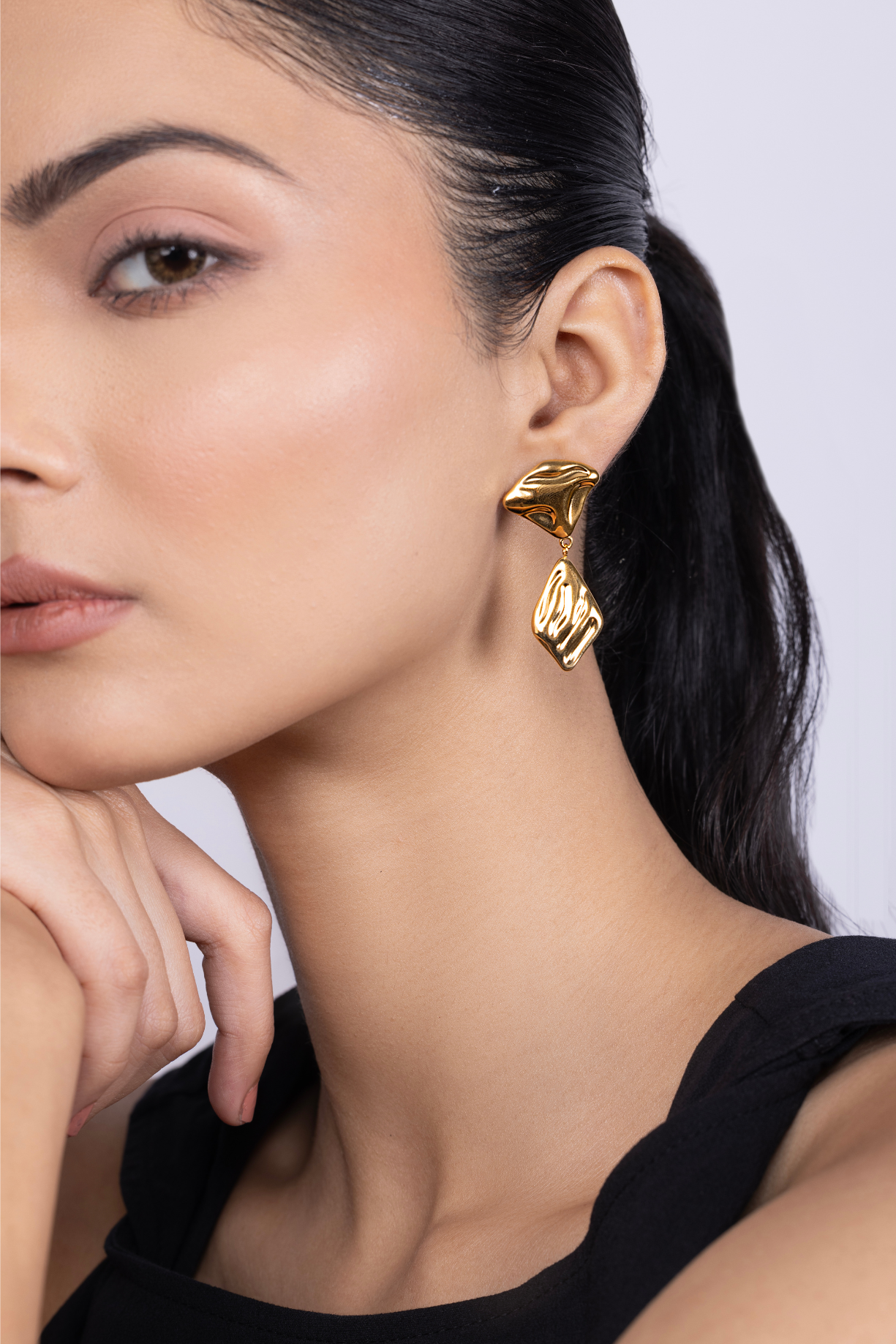 Twin Geometry Drop Pin Earrings - Kaoribyshreya