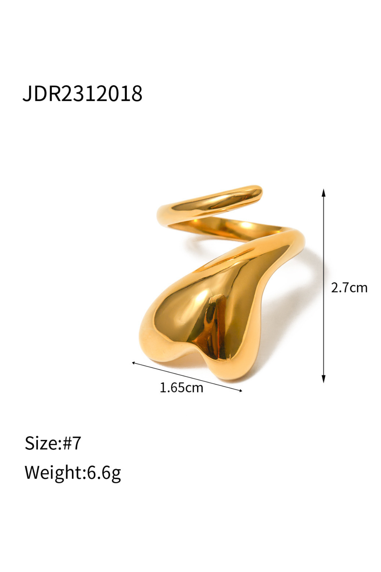 Chunky Heart Ring - Kaoribyshreya