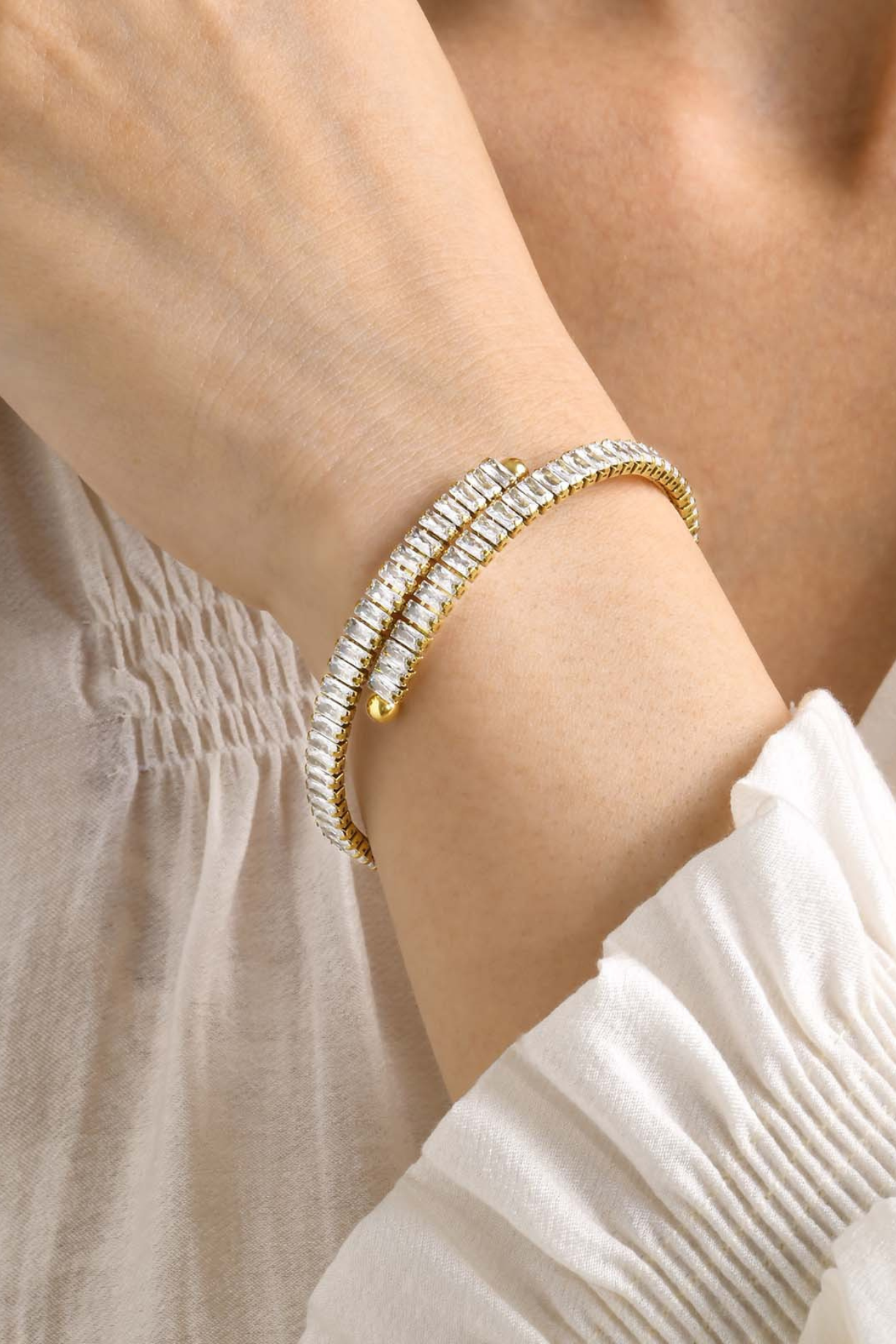 Stone Studded Hug Cuff Bracelet - Kaoribyshreya