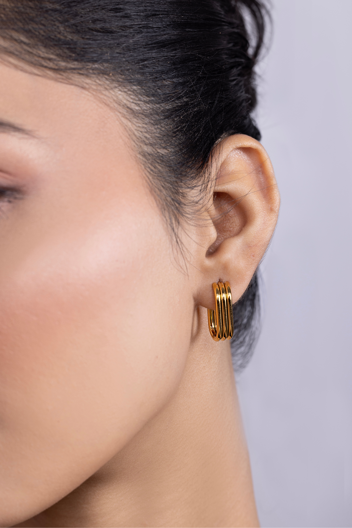 Layered Curved Hoop Earrings - Kaoribyshreya