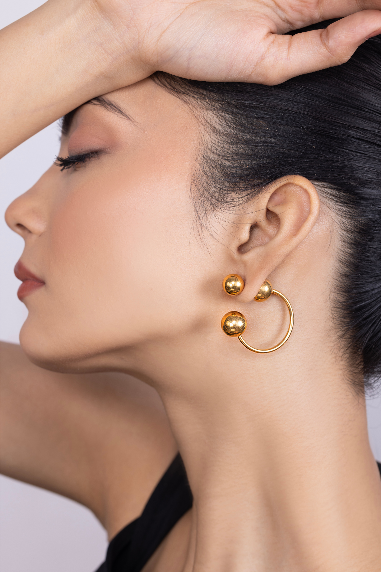 Gold Round Balls Earrings - Kaoribyshreya