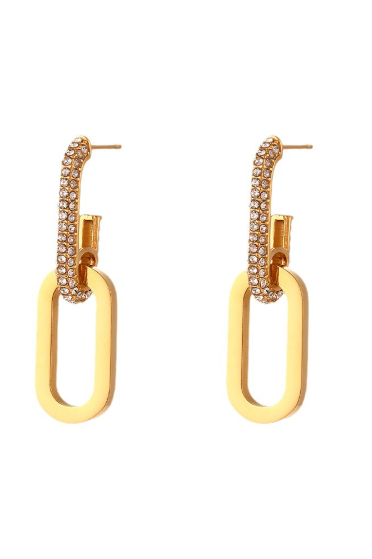 Double Ring Diamond Studded Earring - Kaoribyshreya