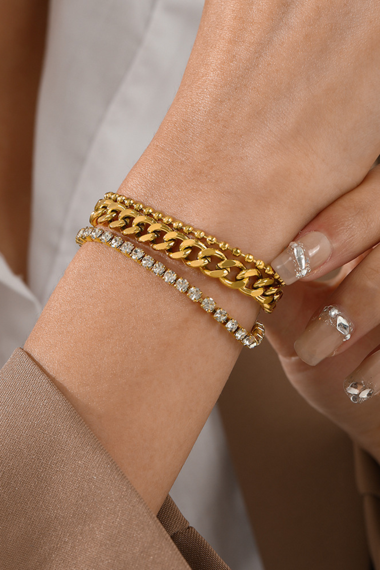 Cuban Diamond Layer Bracelet - Kaoribyshreya