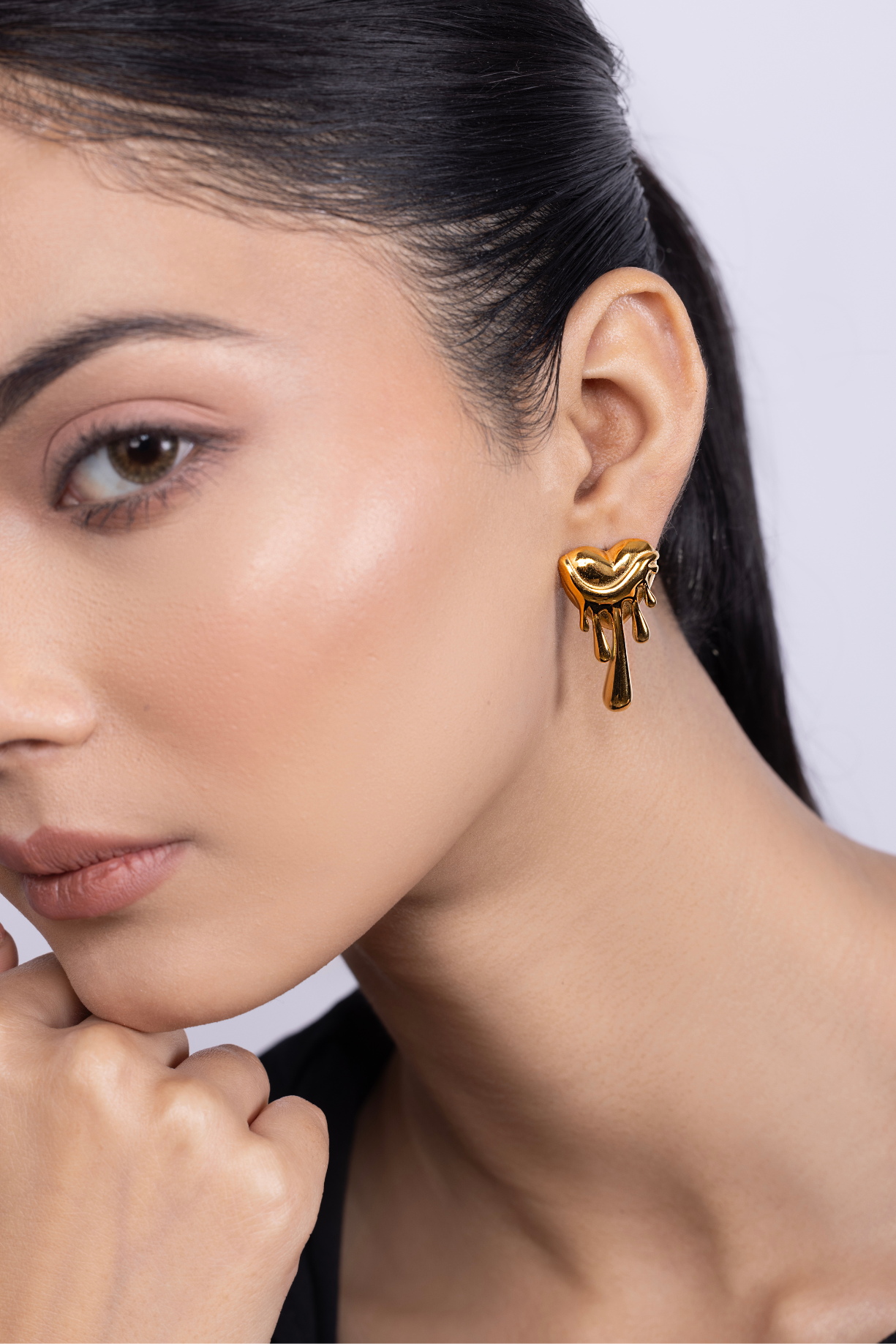 Heart Melted Pin Earrings - Kaoribyshreya
