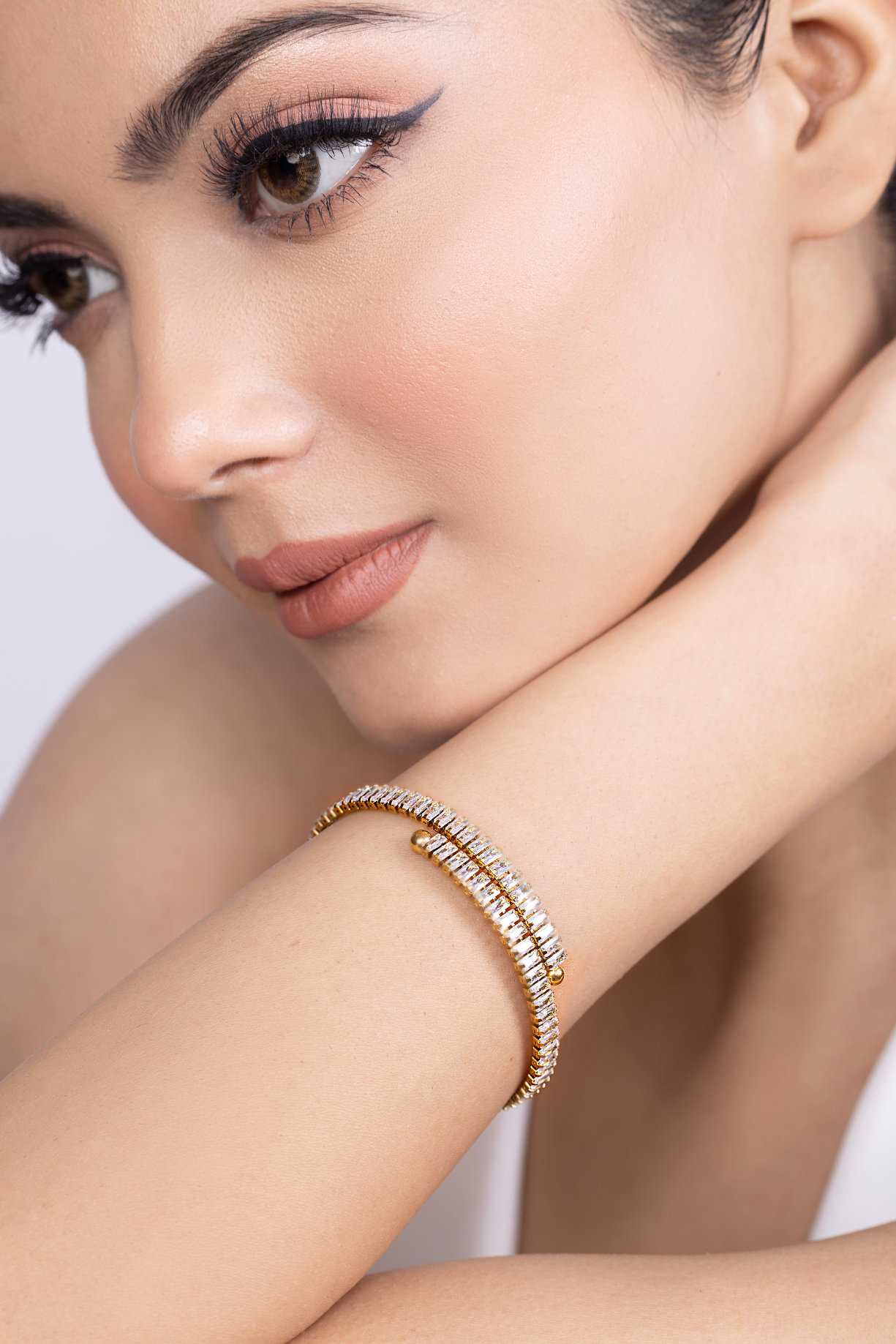 Stone Studded Hug Cuff Bracelet - Kaoribyshreya