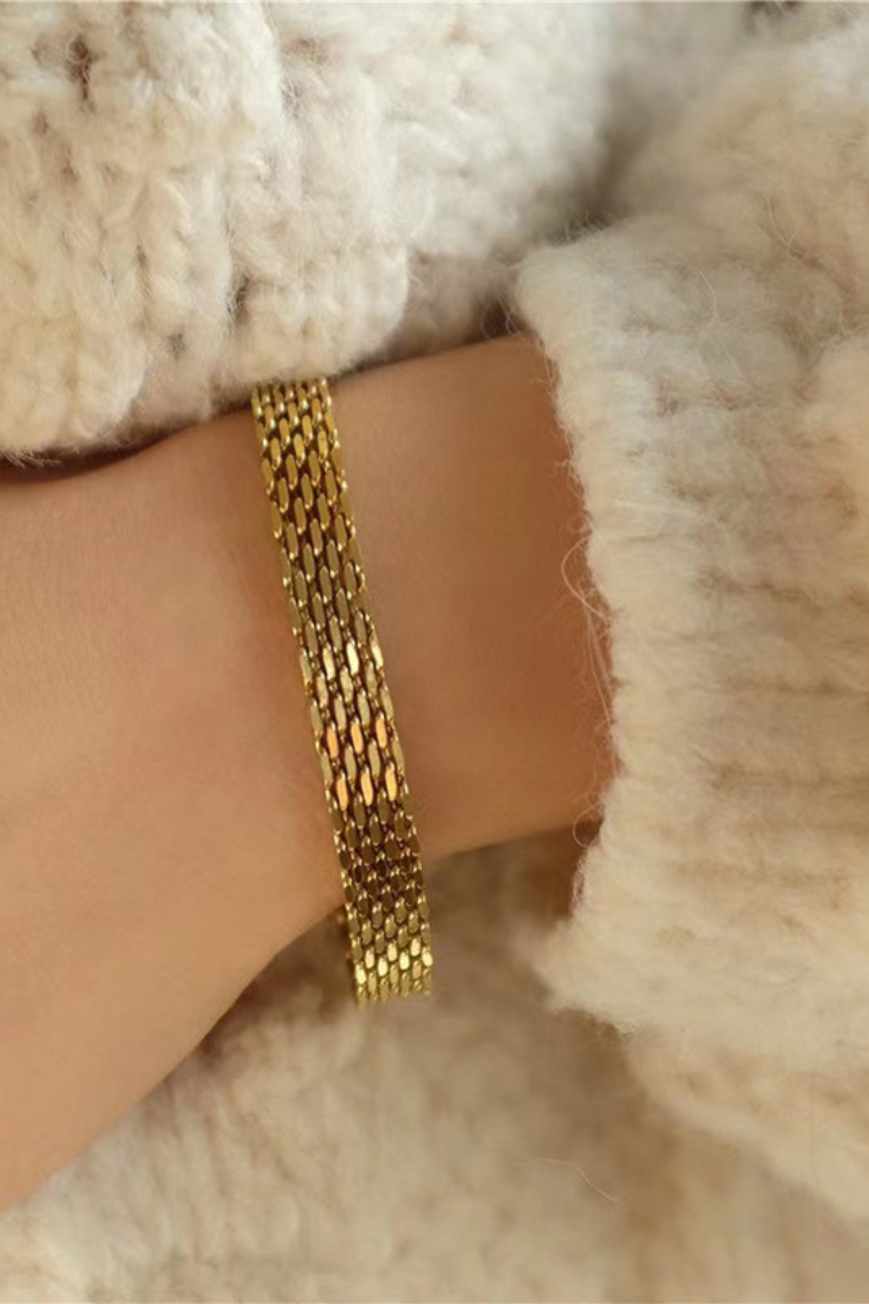 Chunky Gold Wrap Bracelet - Kaoribyshreya