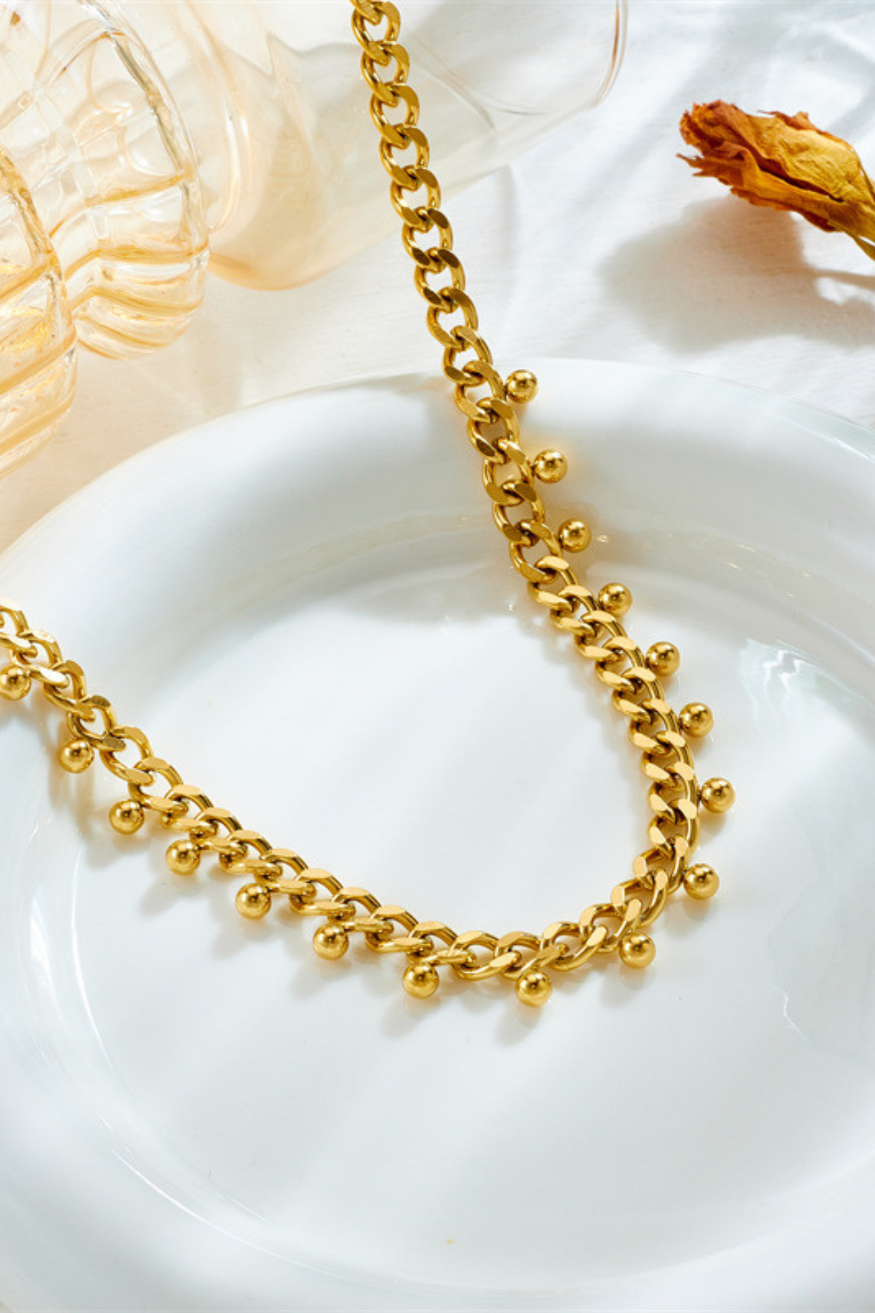 Cuban Bead Drop Necklace - Kaoribyshreya