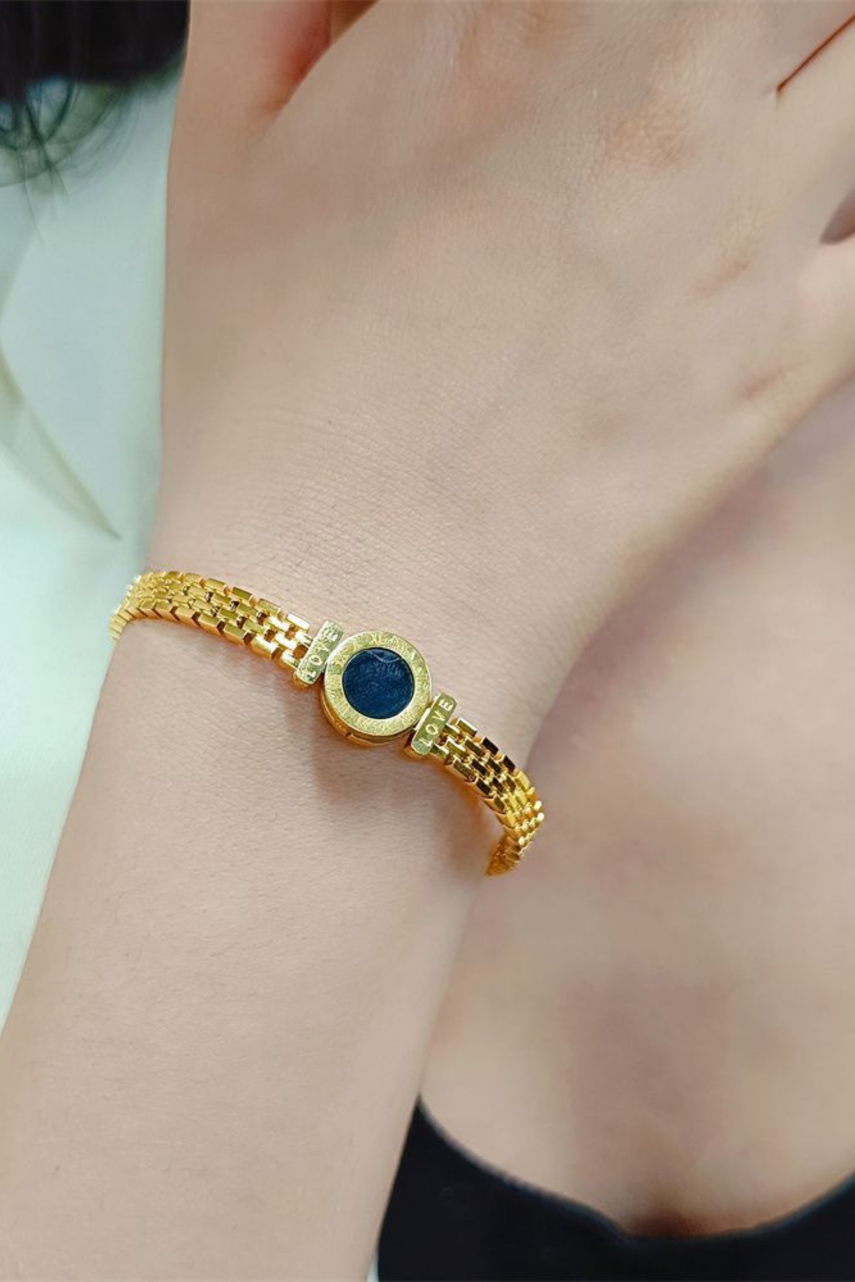 Enamel Stone Watch Strap Bracelet - Kaoribyshreya