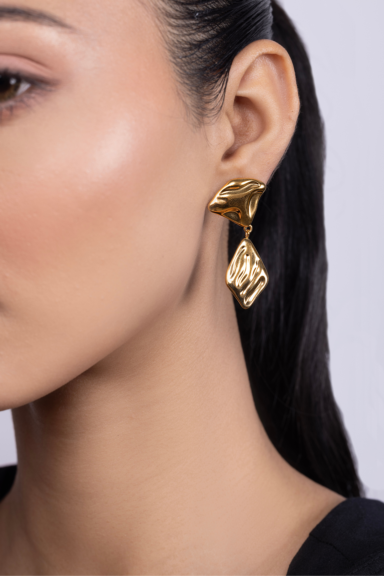 Twin Geometry Drop Pin Earrings - Kaoribyshreya