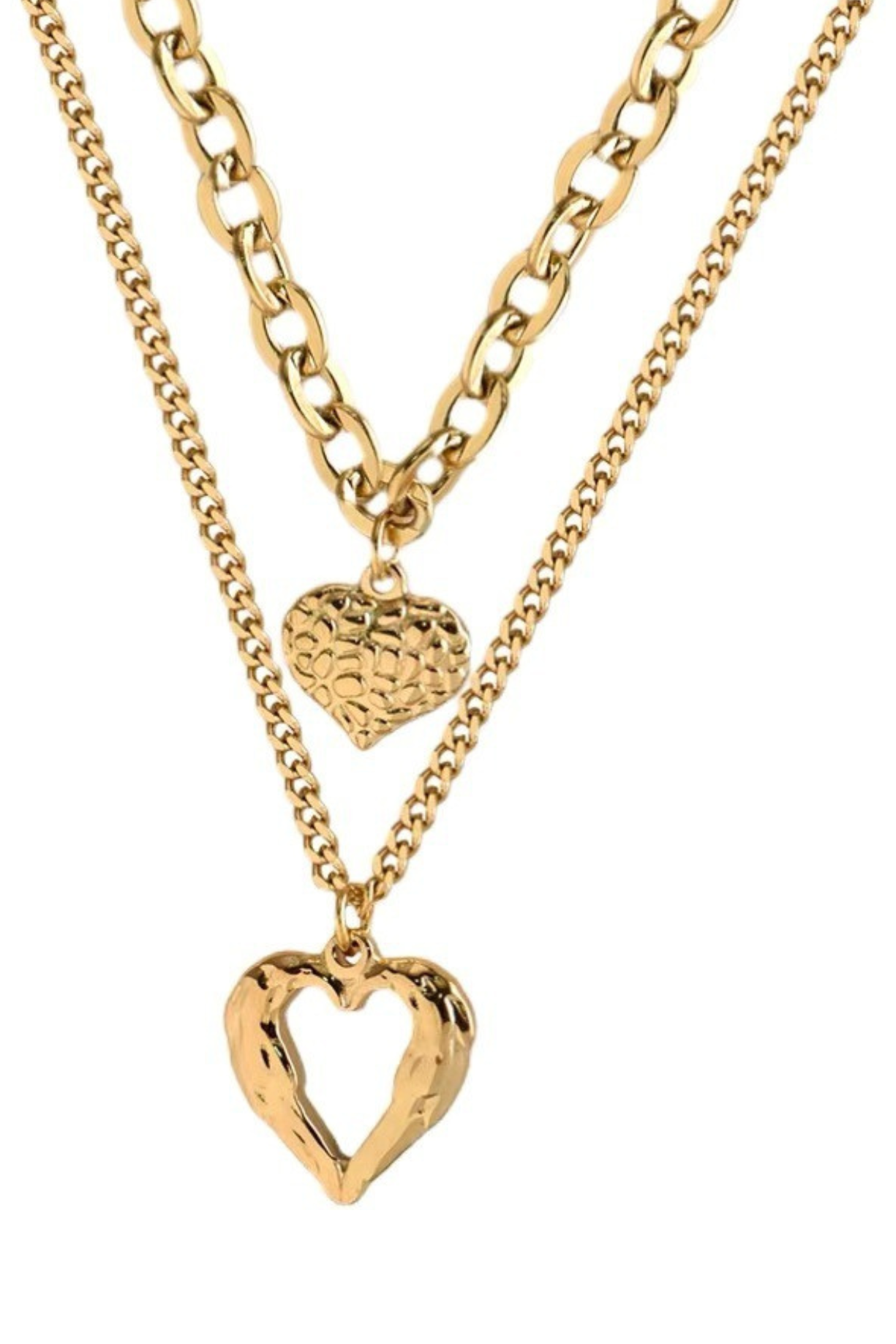 Layered Double Heart Necklace - Kaoribyshreya
