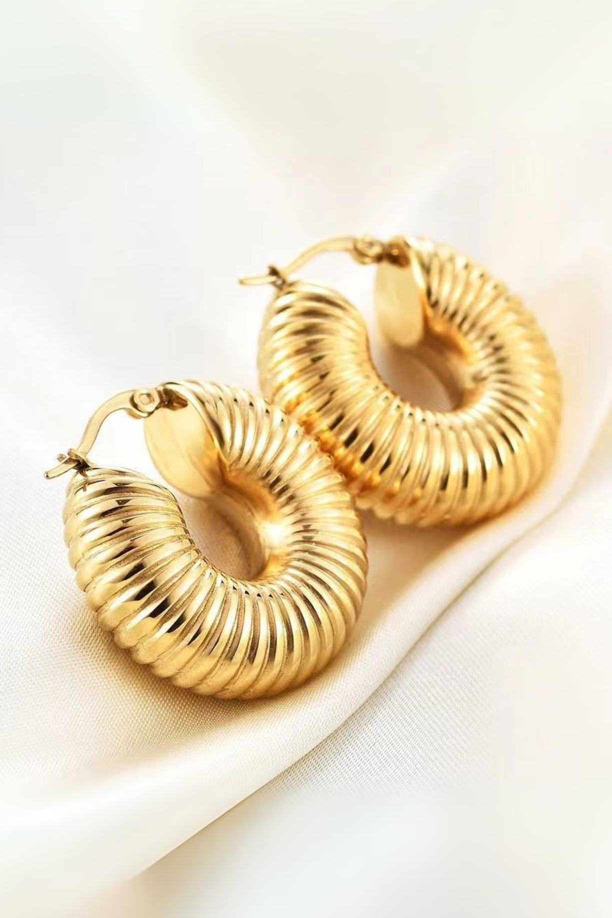 Round Textured Hoop Earring - Kaoribyshreya