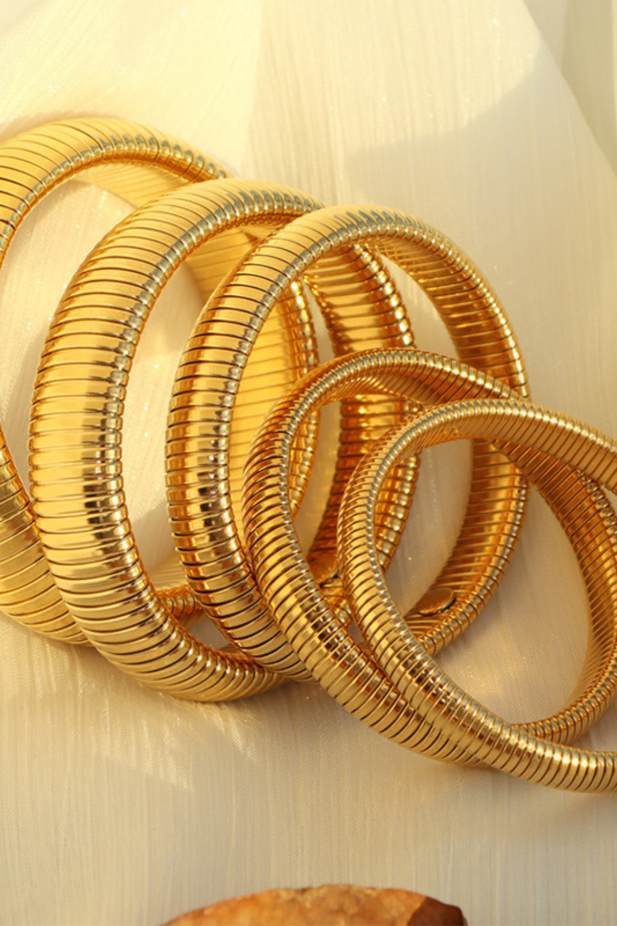 Textured Gold Bangle Bracelet - Kaoribyshreya