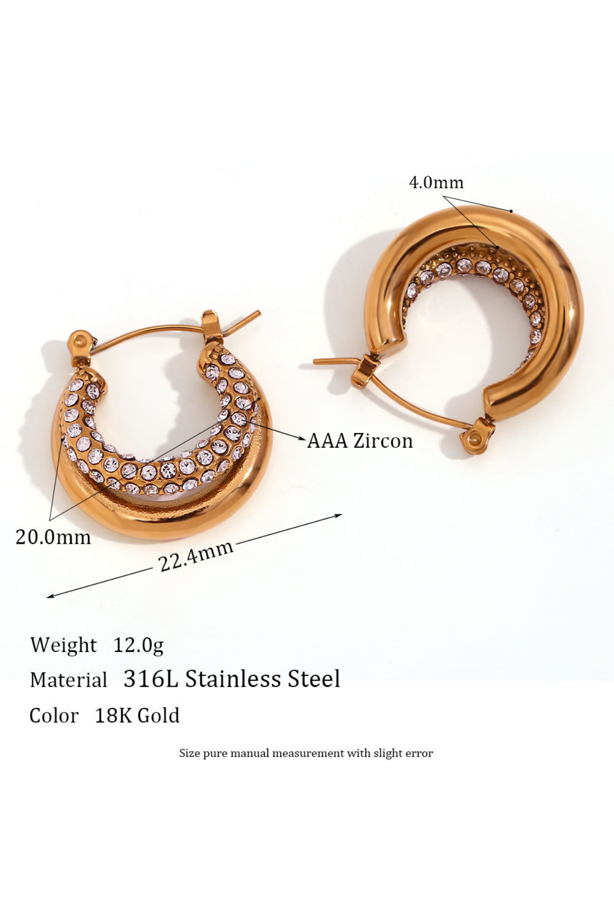 Double Hoop Stone Earring - Kaoribyshreya