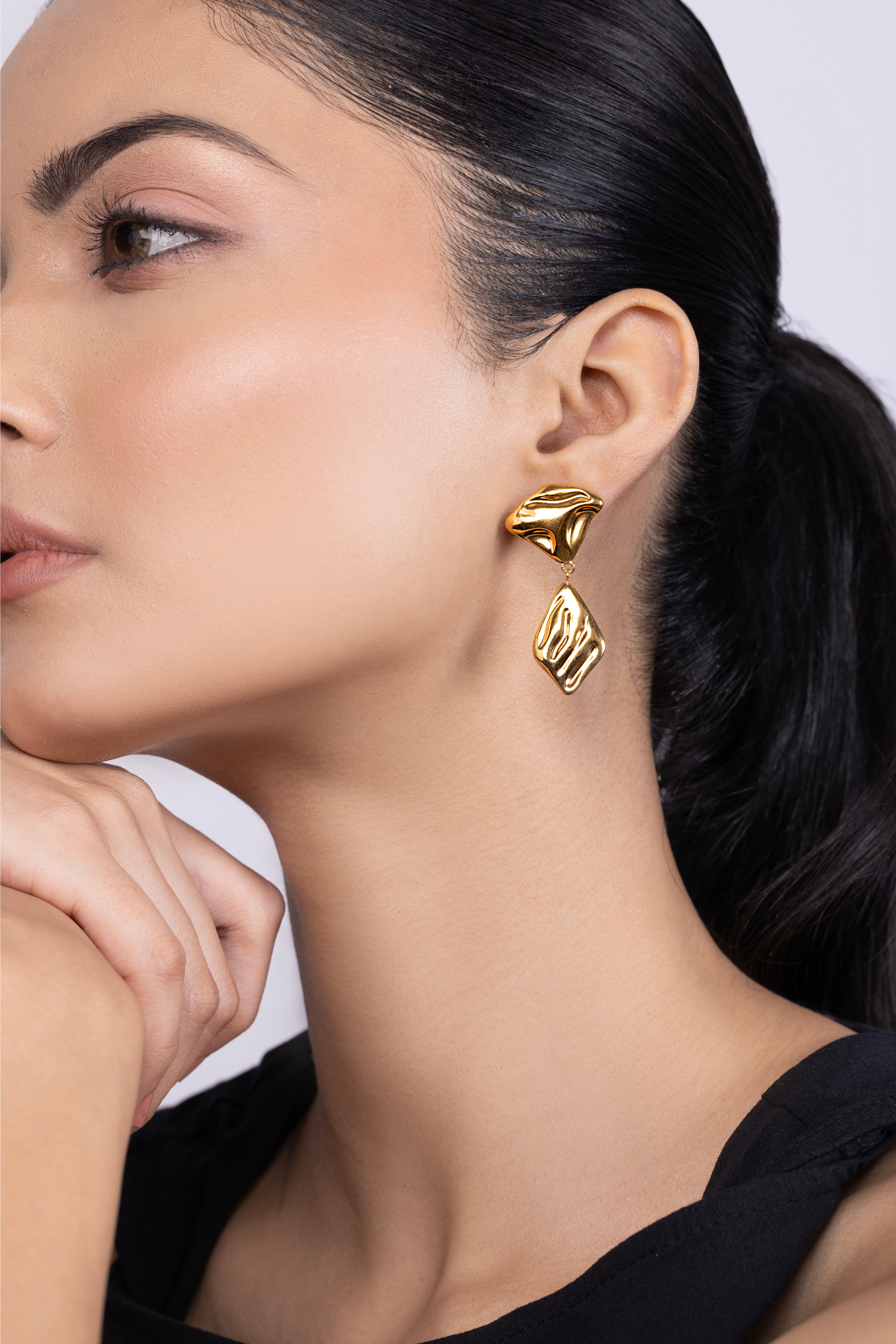 Twin Geometry Drop Pin Earrings - Kaoribyshreya