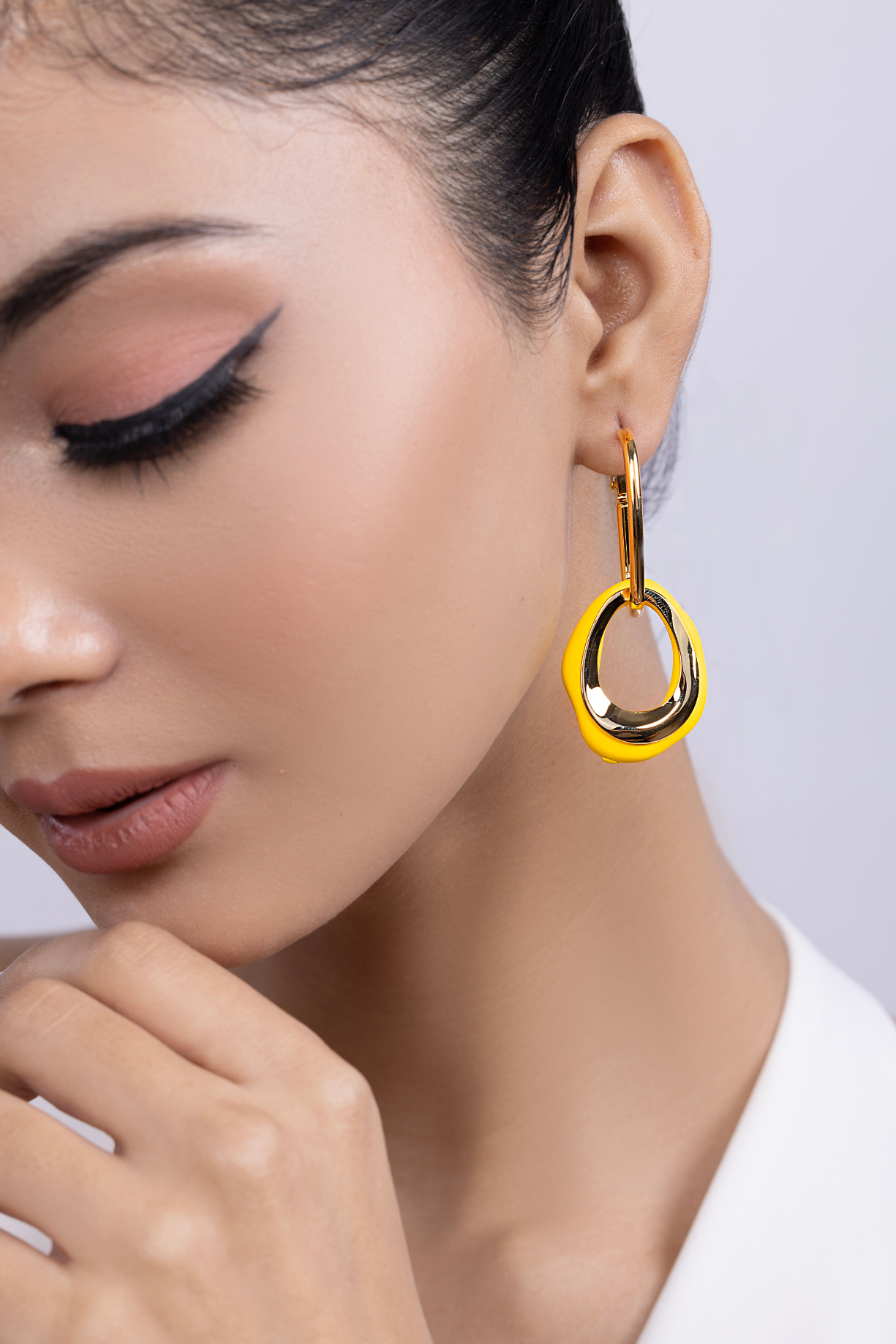Double Ring Drop Earring - Kaoribyshreya