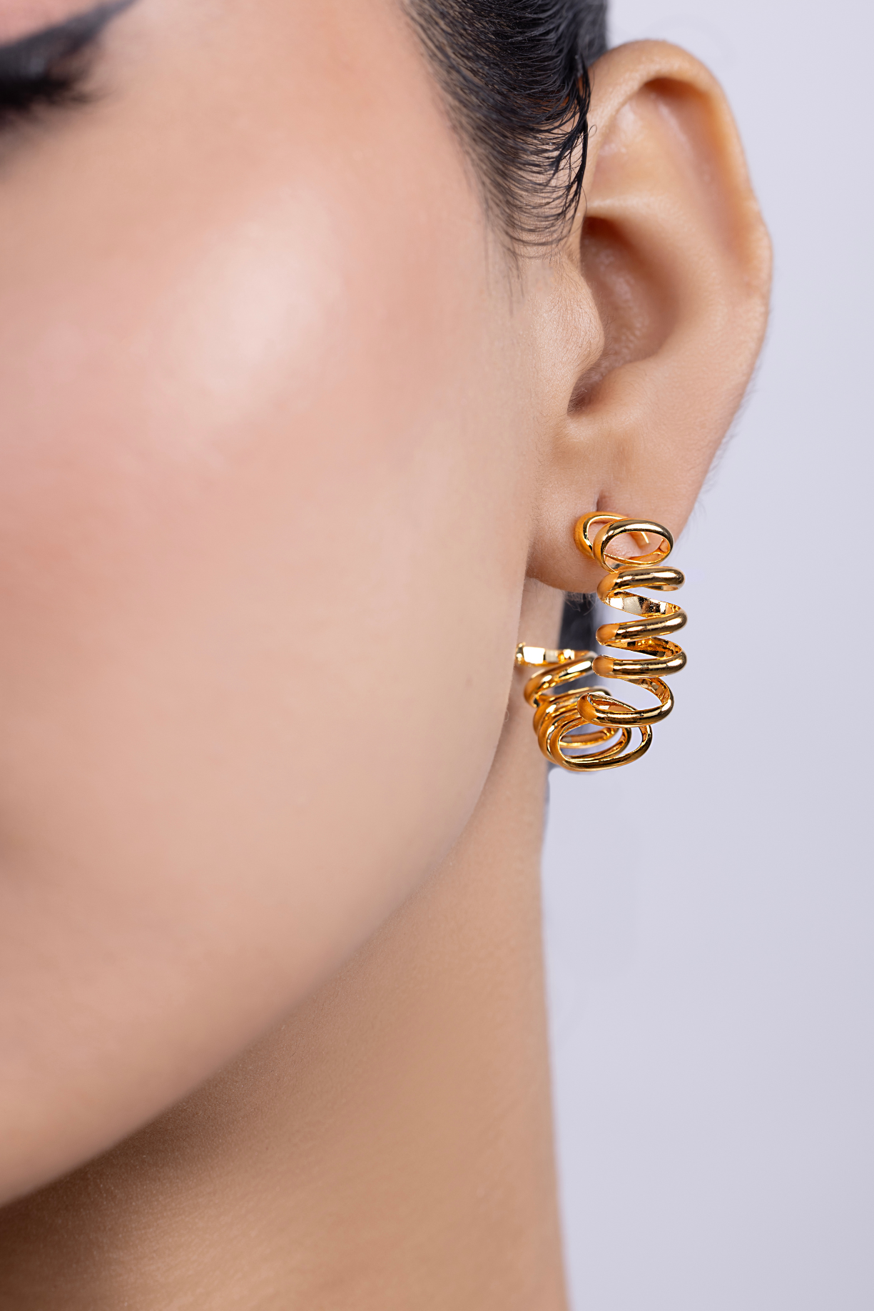 Gold Spiral Hoop Earring - Kaoribyshreya